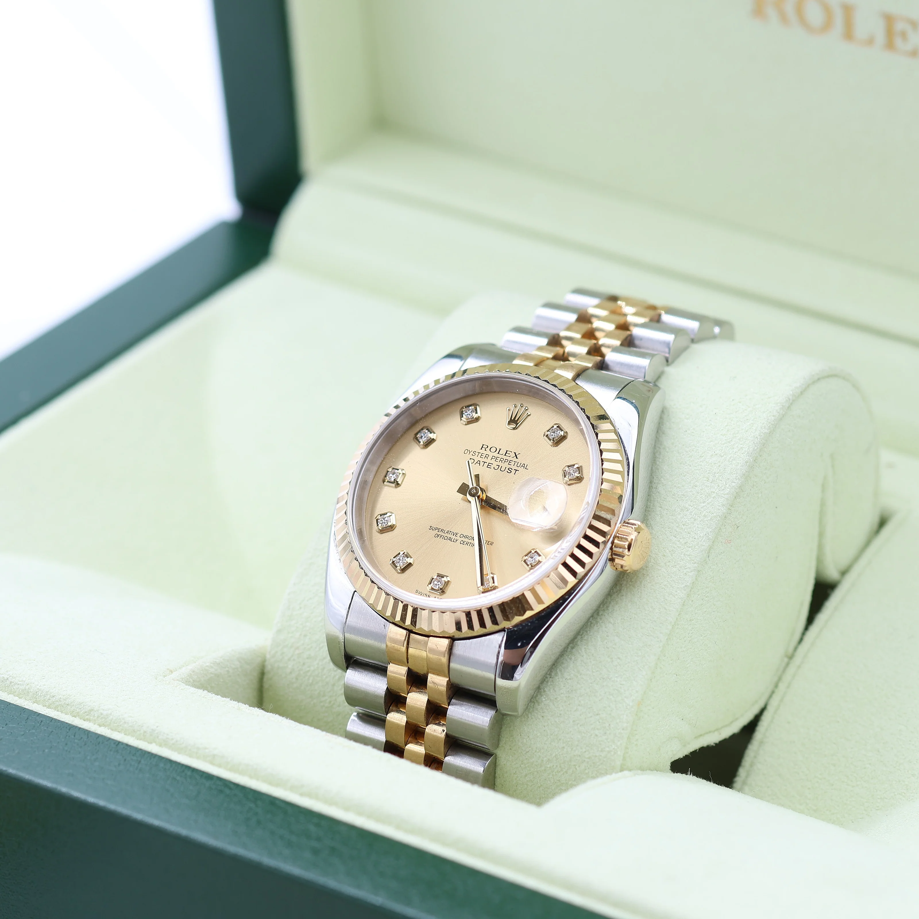 Rolex Datejust ref. 116233 Champagne Diamonds Dial - Jubilee Bracelet - Full Set