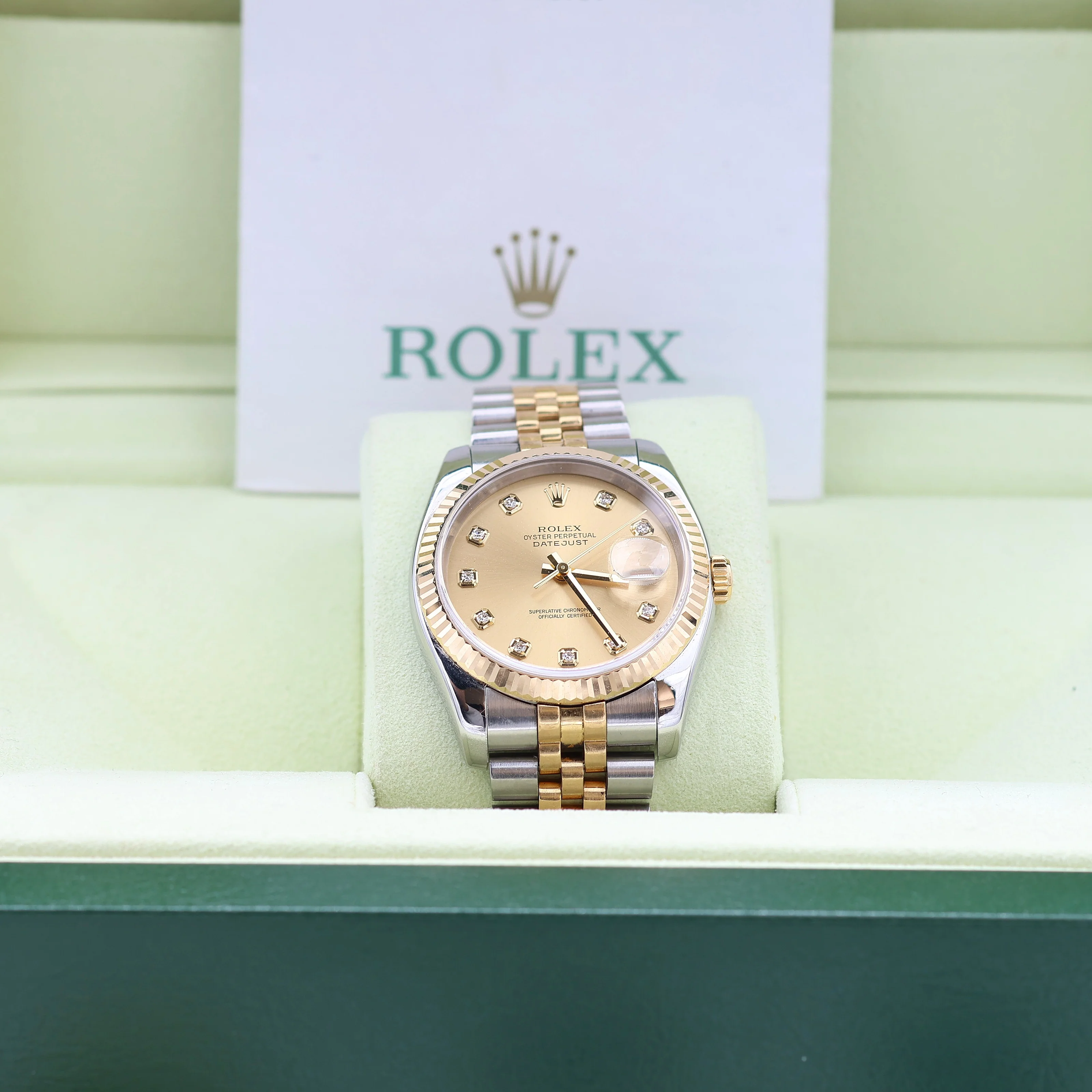 Rolex Datejust ref. 116233 Champagne Diamonds Dial - Jubilee Bracelet - Full Set - Image 2