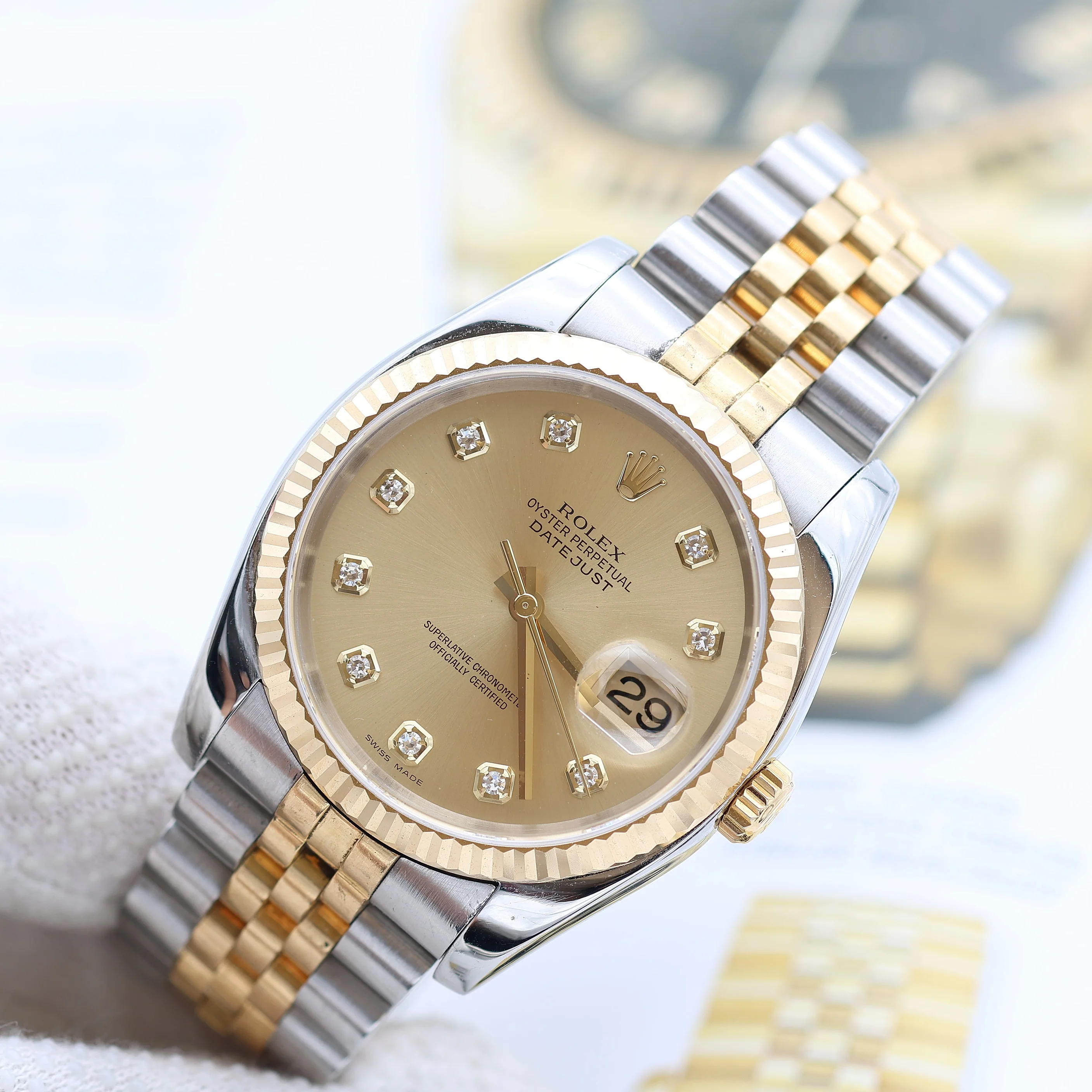 Rolex Datejust ref. 116233 Champagne Diamonds Dial - Jubilee Bracelet - Full Set - Image 5