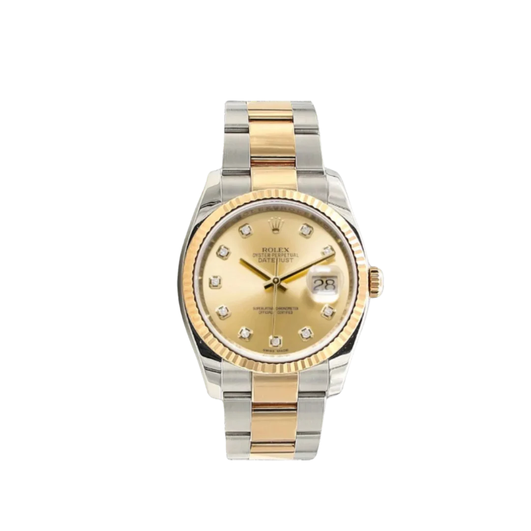 Rolex Datejust ref. 116233 Champagne Diamonds Dial - Oyster Bracelet - Full Set