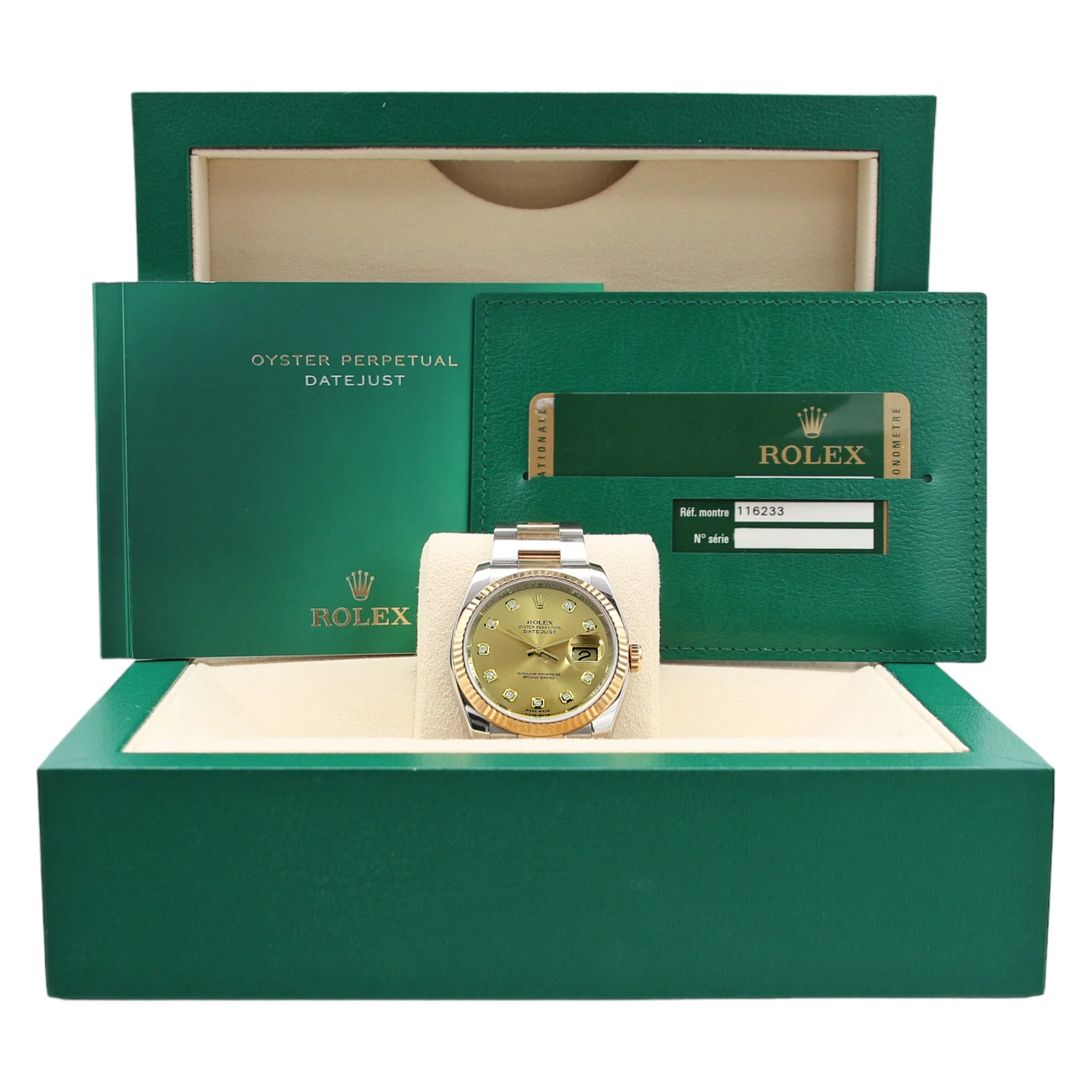 Rolex Datejust ref. 116233 Champagne Diamonds Dial - Oyster Bracelet - Full Set - Image 3