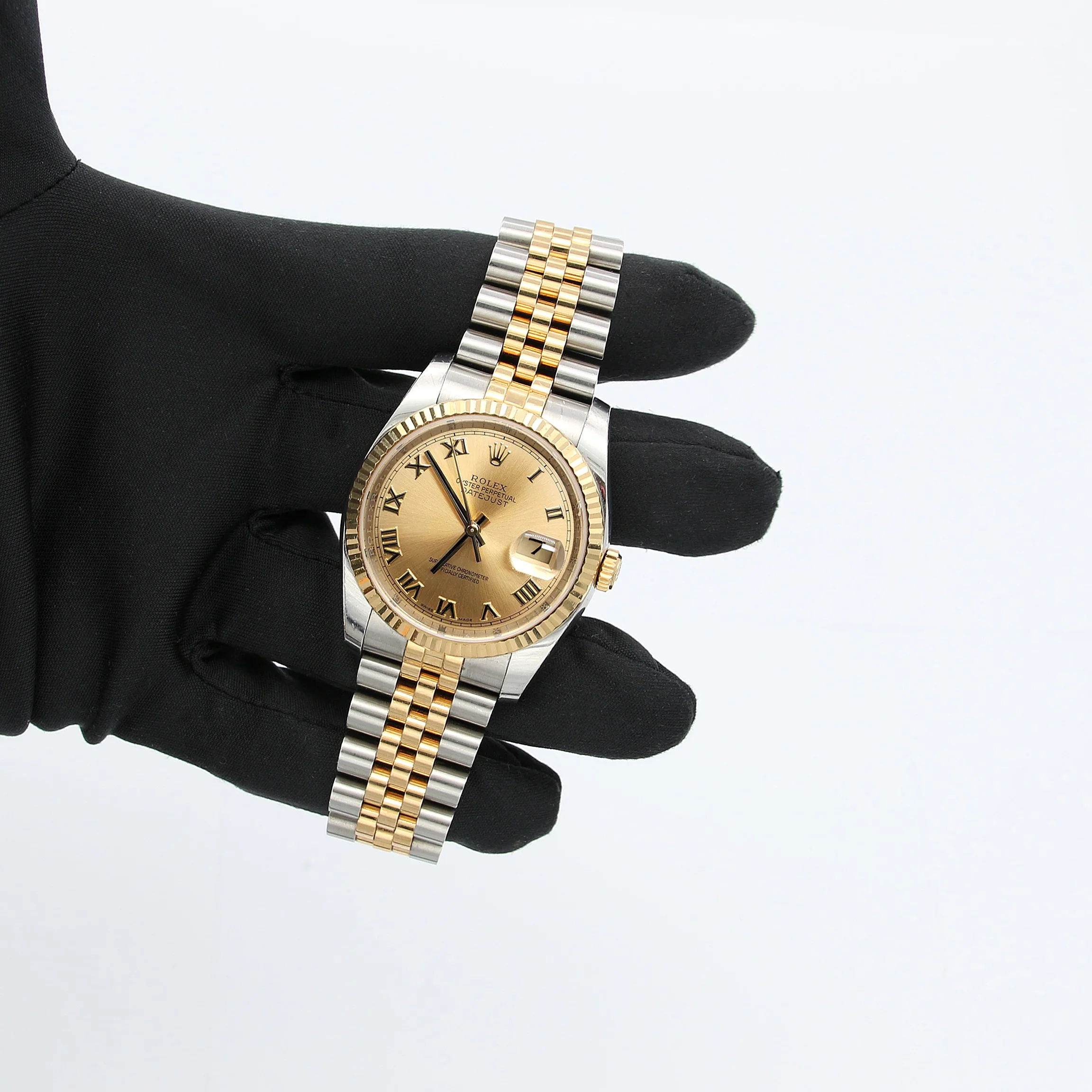 Rolex Datejust ref. 116233 Champagne Roman Dial - Jubilee Bracelet - Full Set - Image 3
