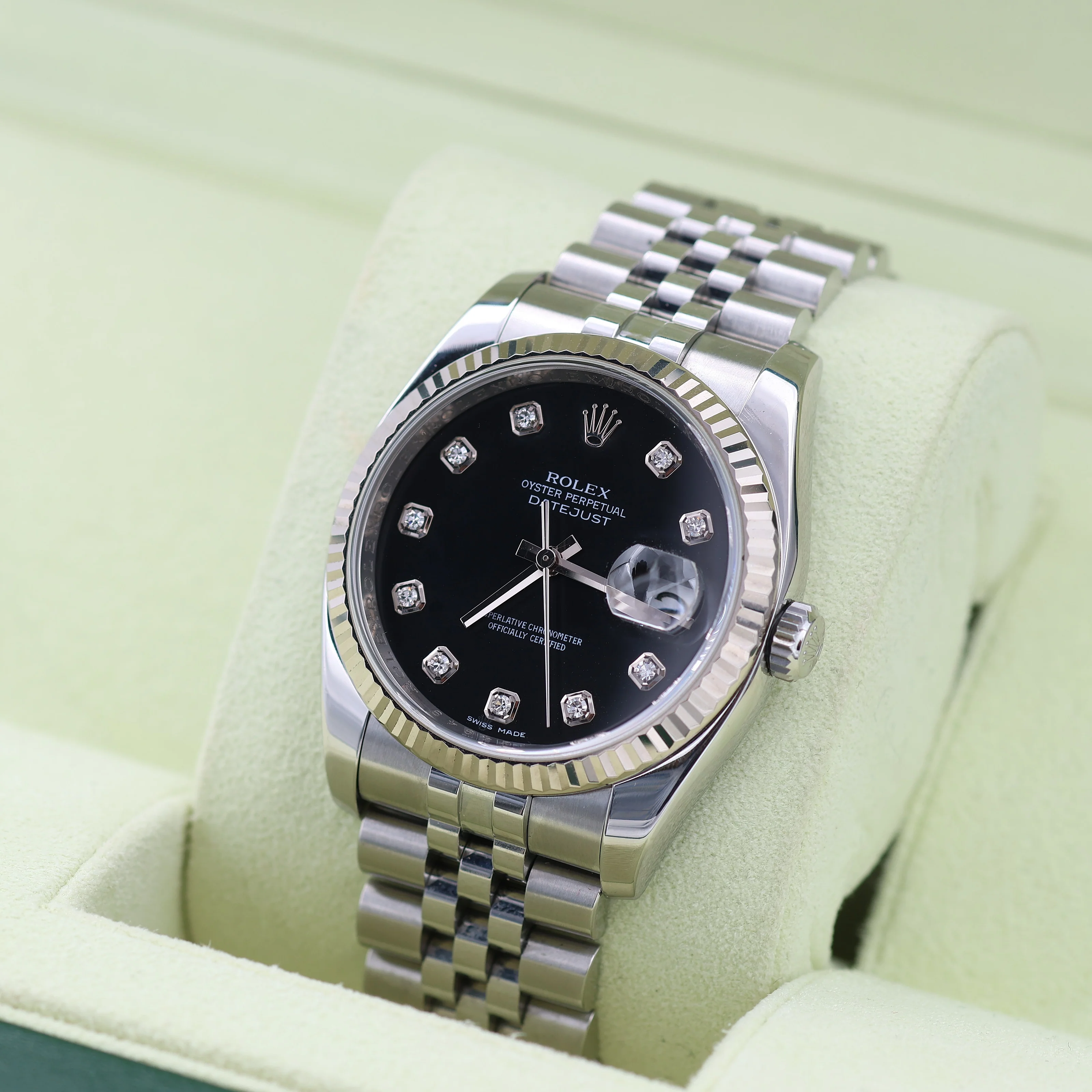 Rolex Datejust ref. 116234 Black Diamonds Dial - Jubilee Bracelet - Full Set