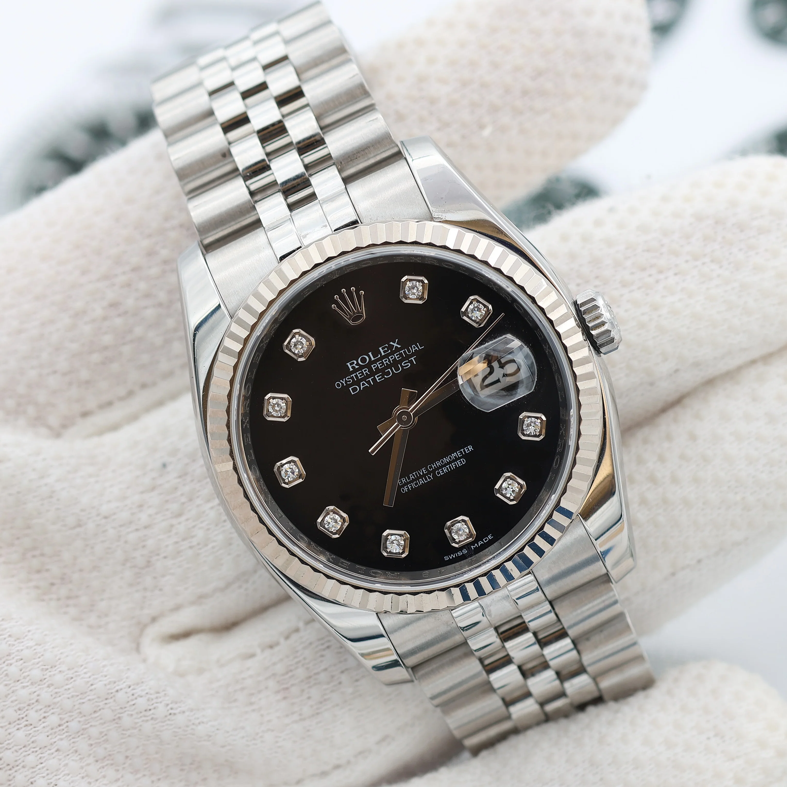 Rolex Datejust ref. 116234 Black Diamonds Dial - Jubilee Bracelet - Full Set - Image 3