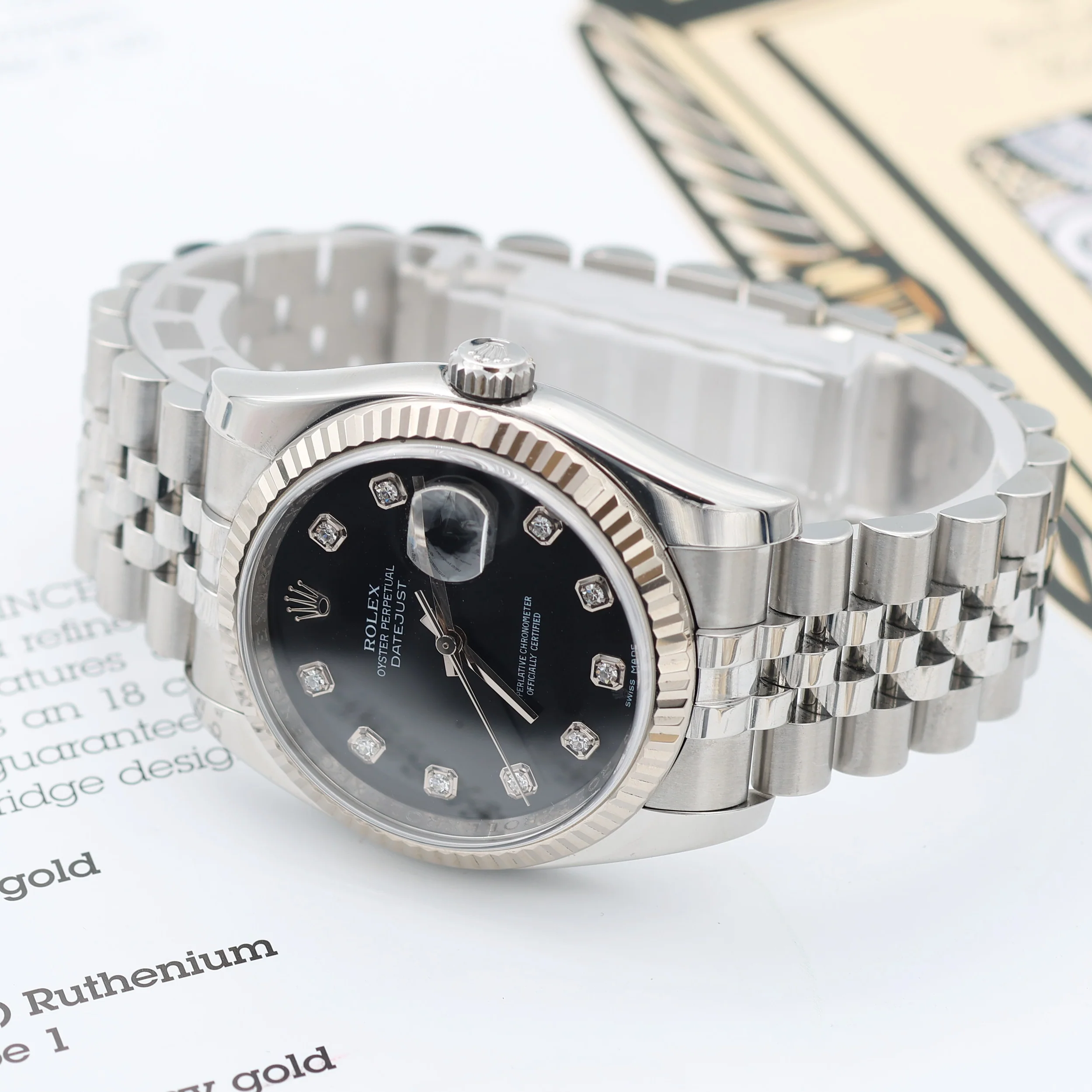 Rolex Datejust ref. 116234 Black Diamonds Dial - Jubilee Bracelet - Full Set - Image 4