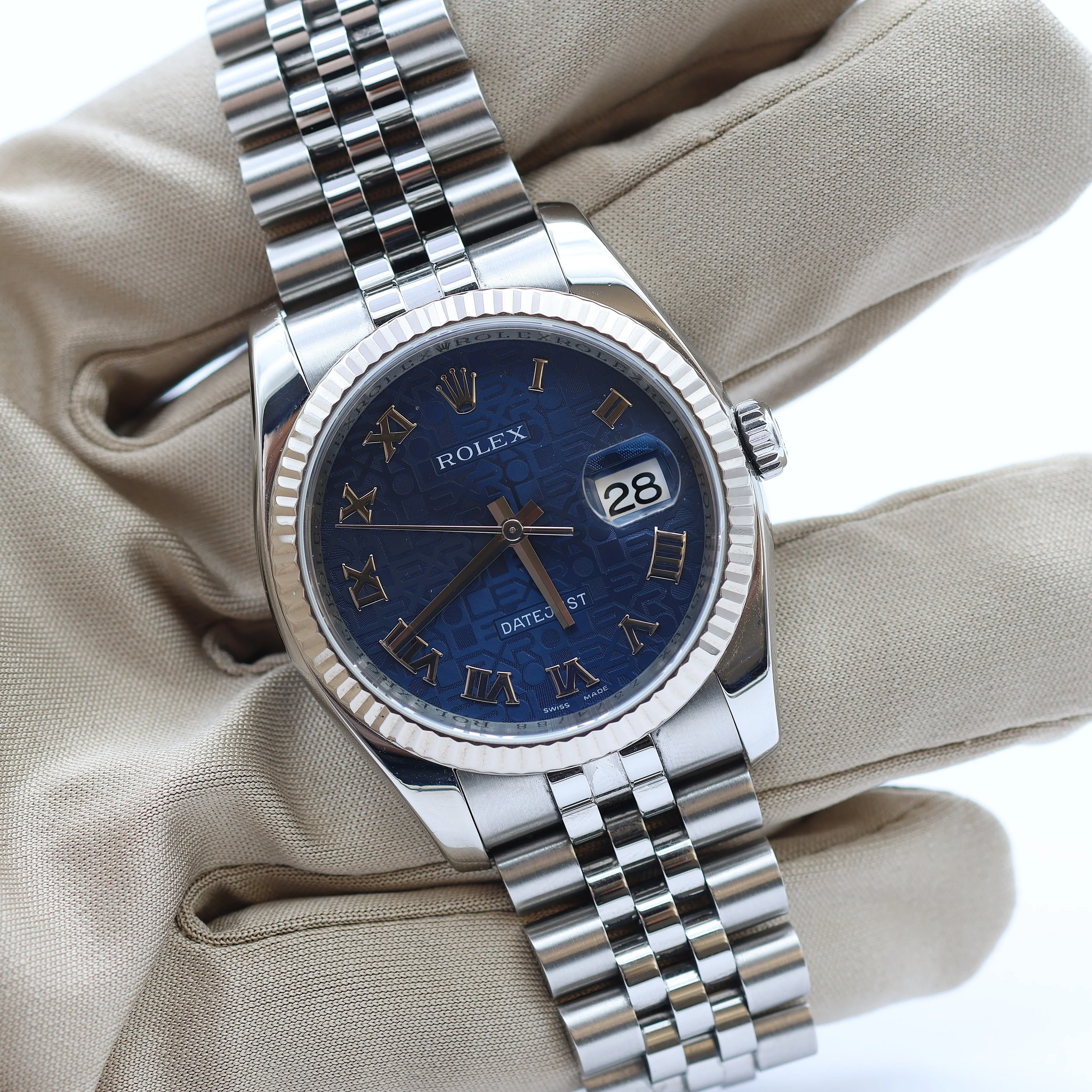 Rolex Datejust ref. 116234 Blue Roman Millennary Dial - Jubilee - Full Set - Image 3