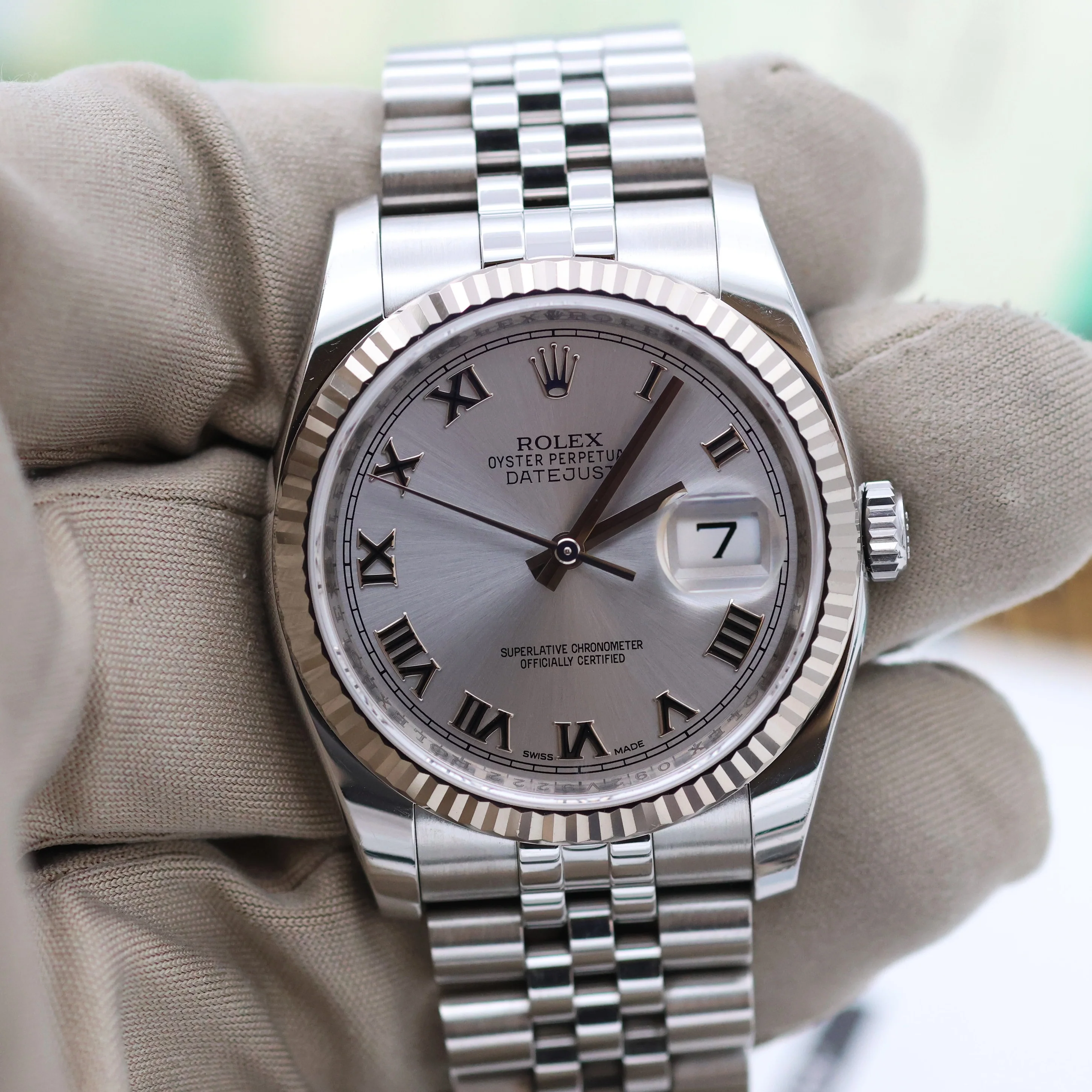 Rolex Datejust ref. 116234 Silver Roman Dial - Jubilee Bracelet - Image 4