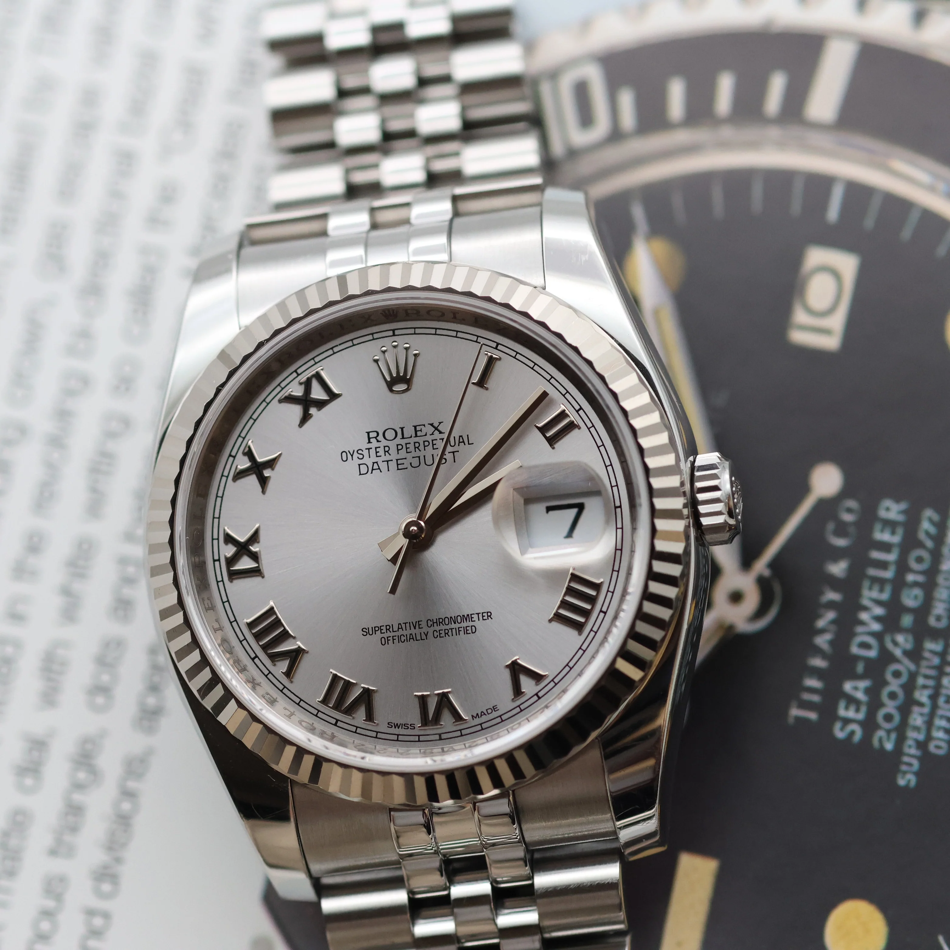 Rolex Datejust ref. 116234 Silver Roman Dial - Jubilee Bracelet - Image 5