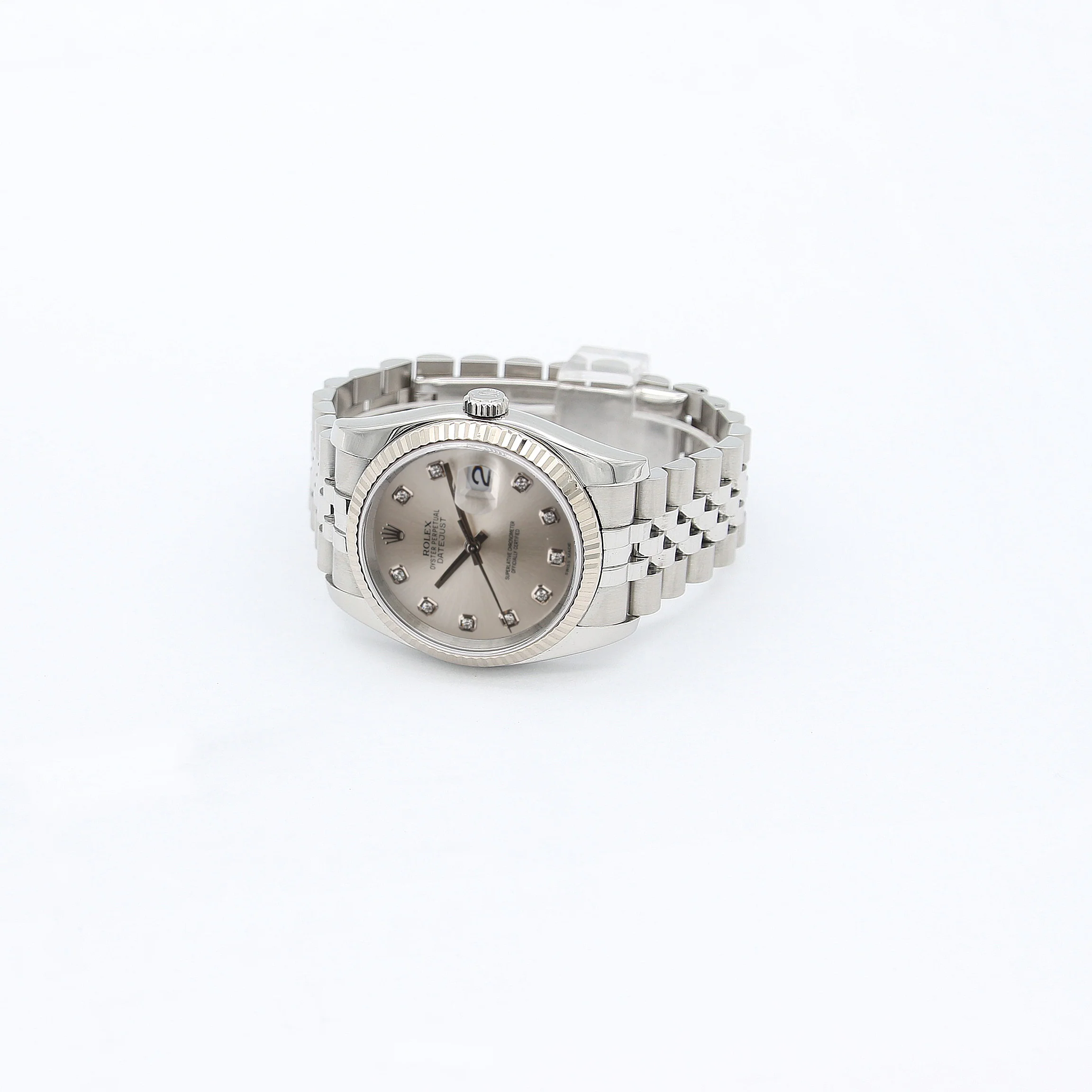 Rolex Datejust ref. 116234 Silver Diamonds Dial - Jubilee - Full Set - Image 3