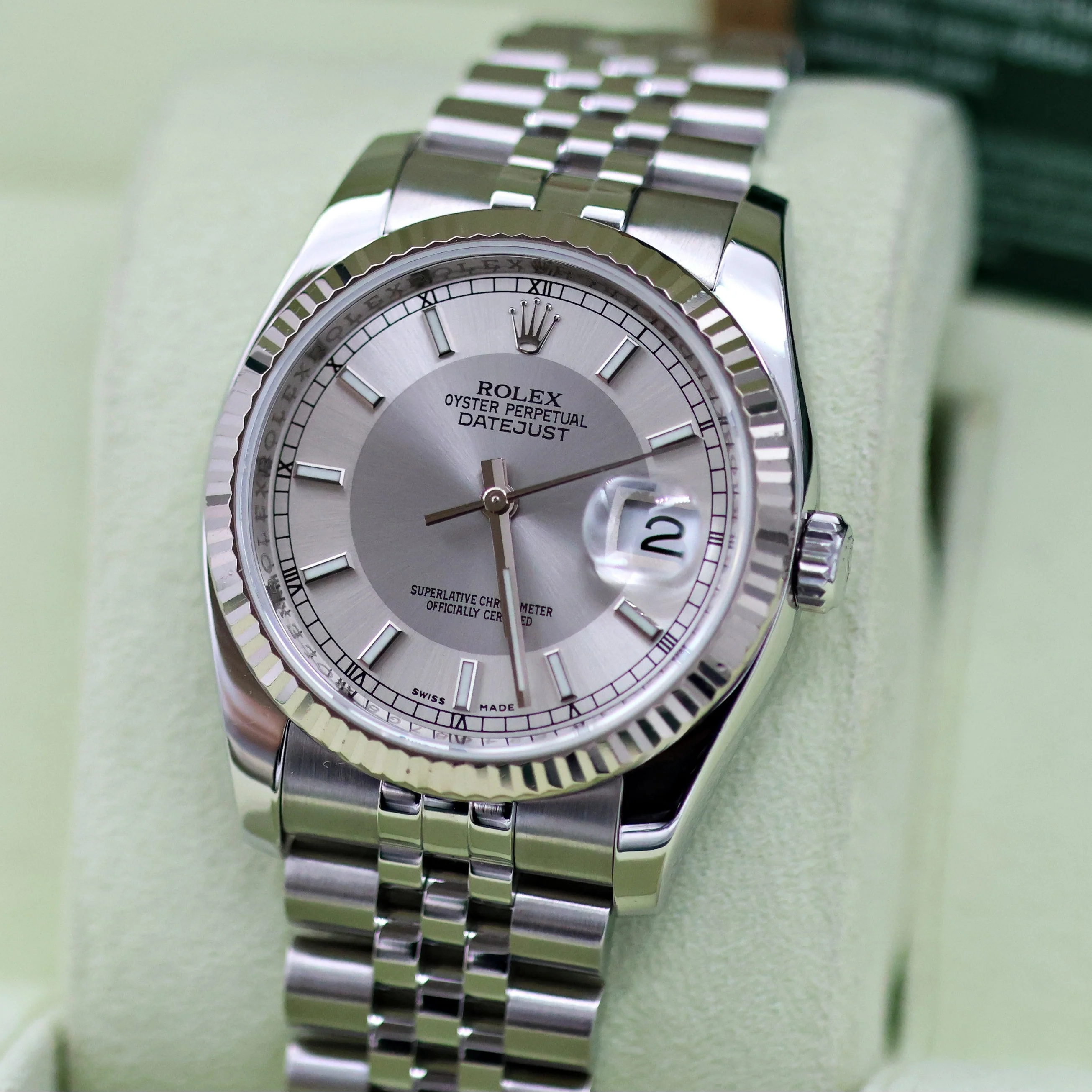 Rolex Datejust ref. 116234 Tuxedo (Silver/Grey) Dial - Jubilee - Full Set