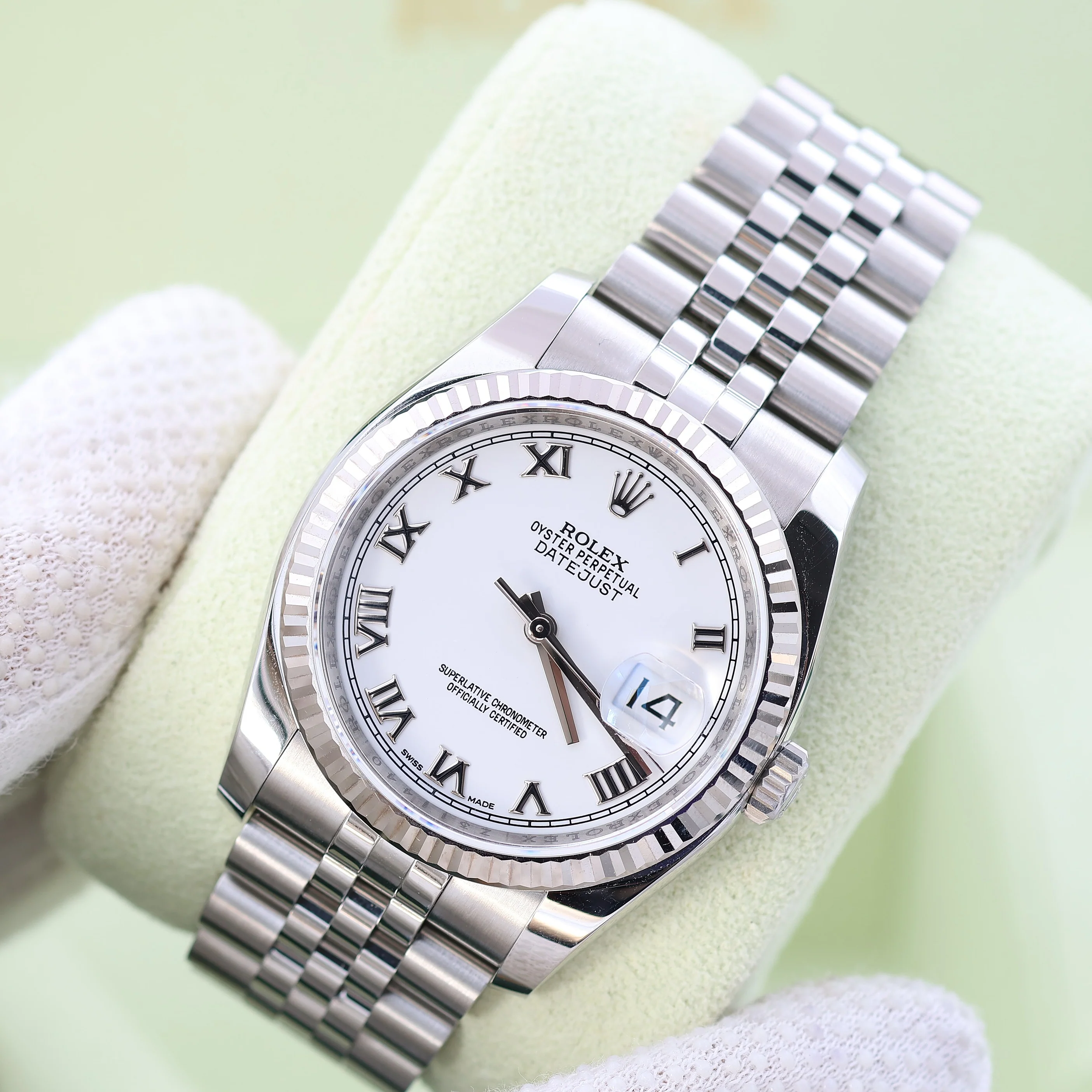 Rolex Datejust ref. 116234 White Roman Dial - Jubilee - Full Set - Image 3