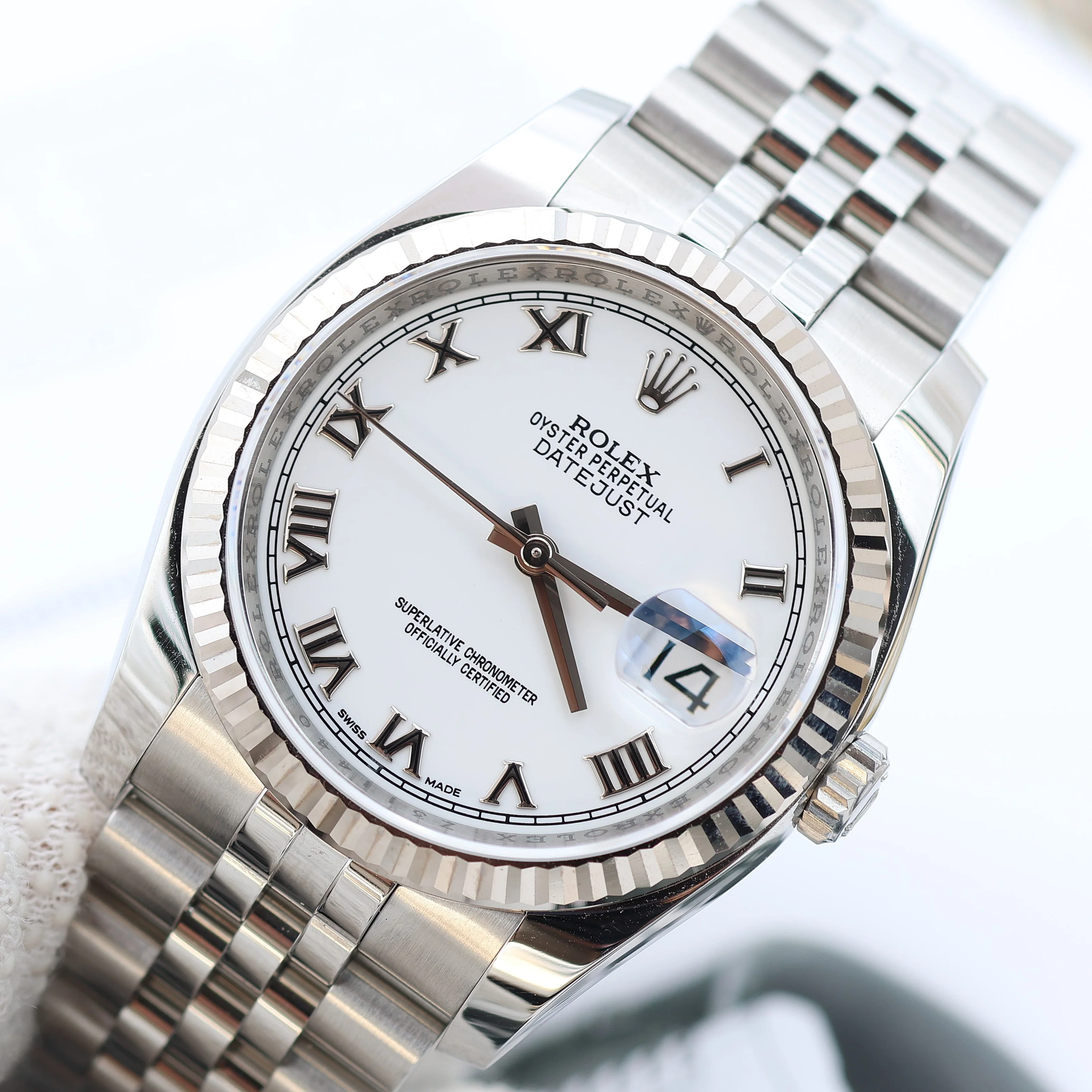 Rolex Datejust ref. 116234 White Roman Dial - Jubilee - Full Set - Image 6