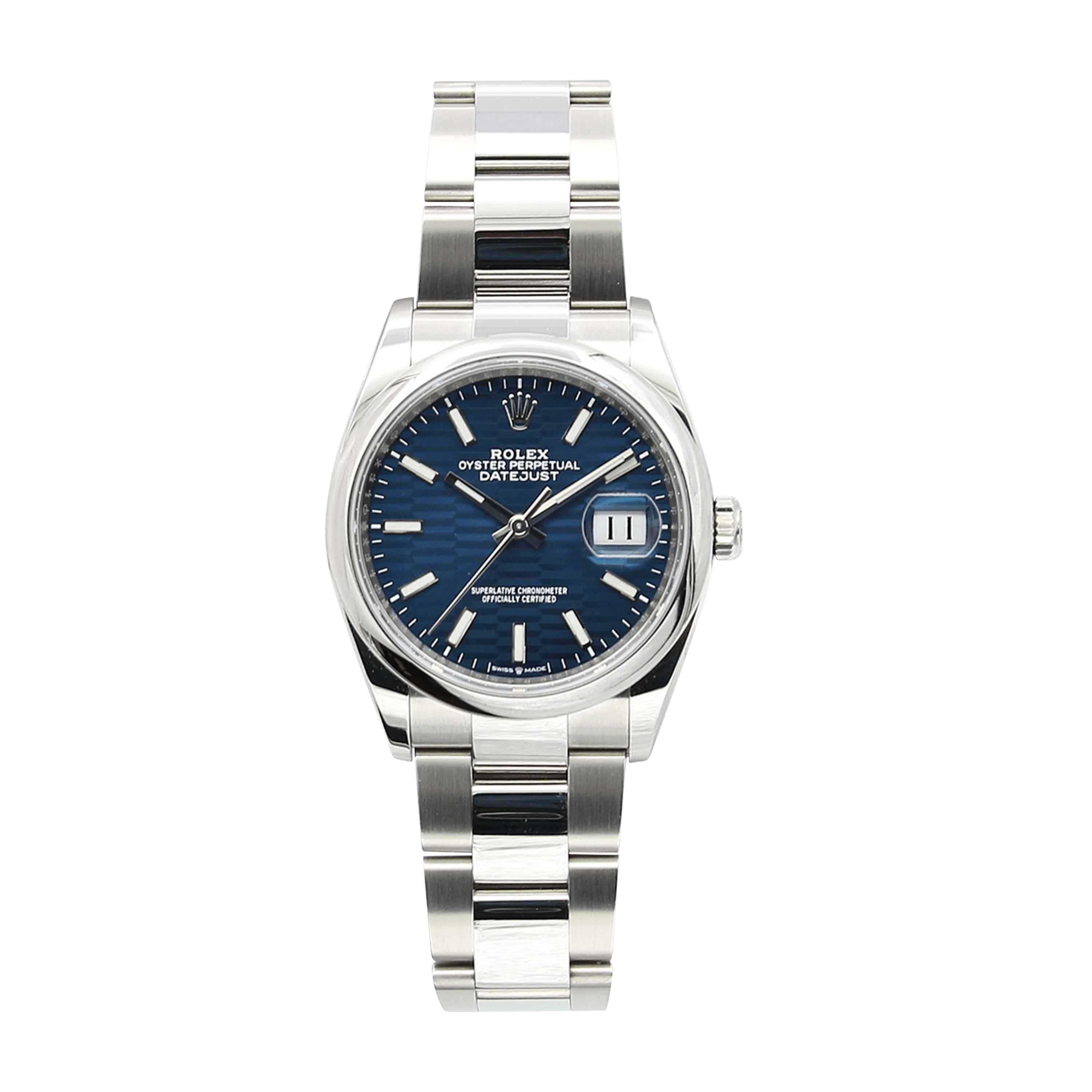 Rolex Datejust ref. 126200 Blue Motif Dial Oyster bracelet - Full Set