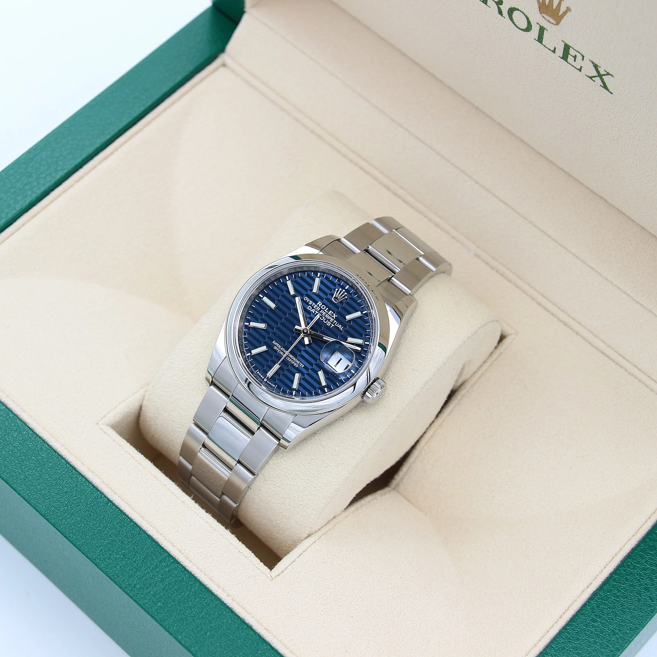 Rolex Datejust ref. 126200 Blue Motif Dial Oyster bracelet - Full Set - Image 2