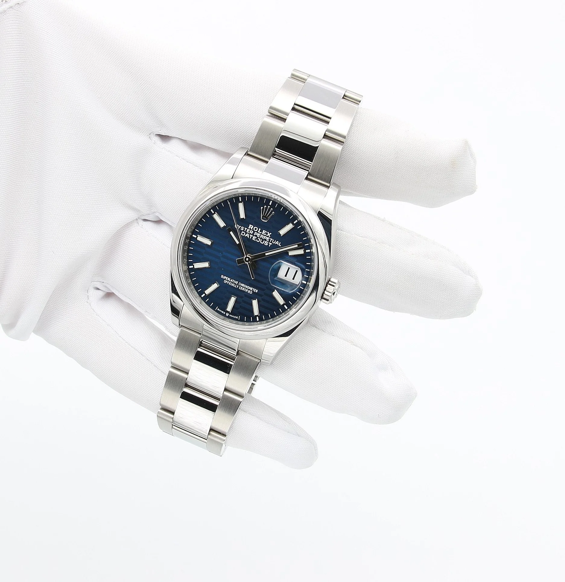 Rolex Datejust ref. 126200 Blue Motif Dial Oyster bracelet - Full Set - Image 5
