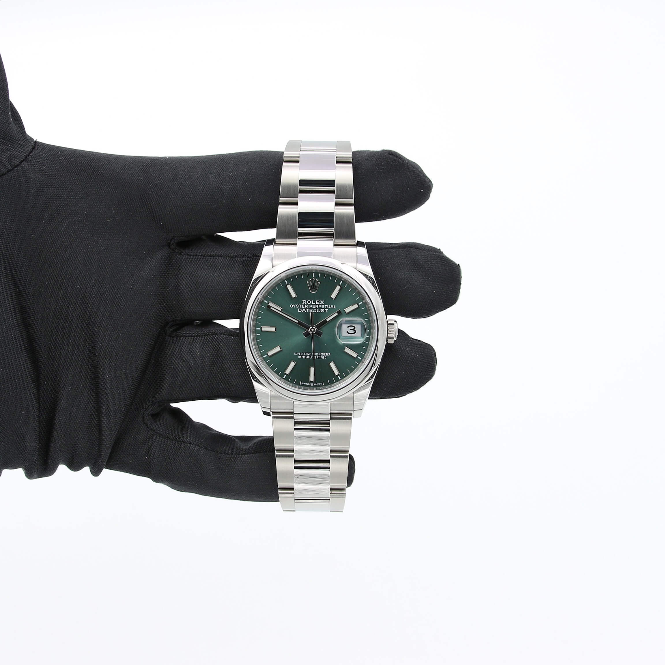 Rolex Datejust ref. 126200 Green Dial Oyster bracelet - Full Set - Image 5