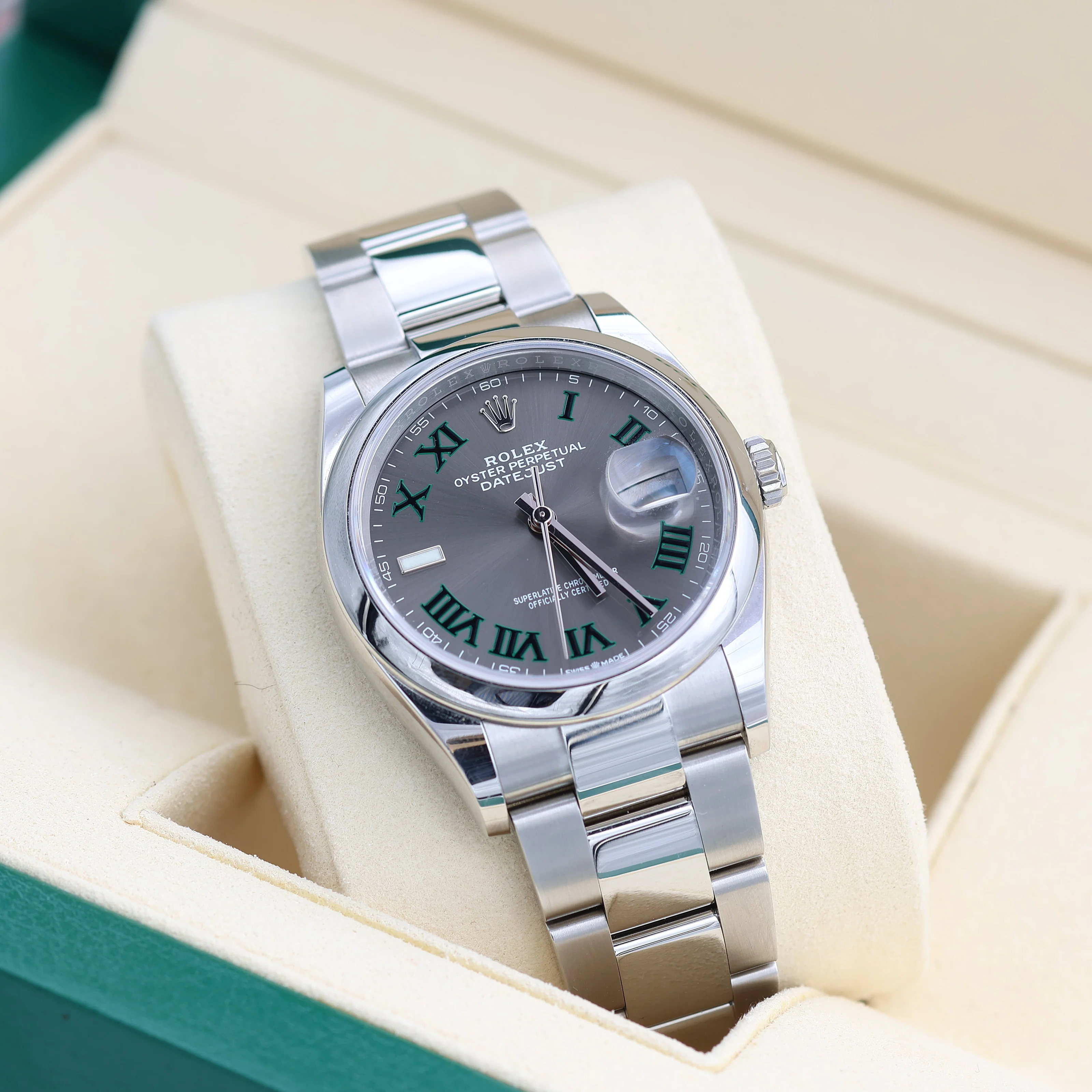 Rolex Datejust ref. 126200 Wimbledon Dial Oyster Bracelet - Full Set - Image 4