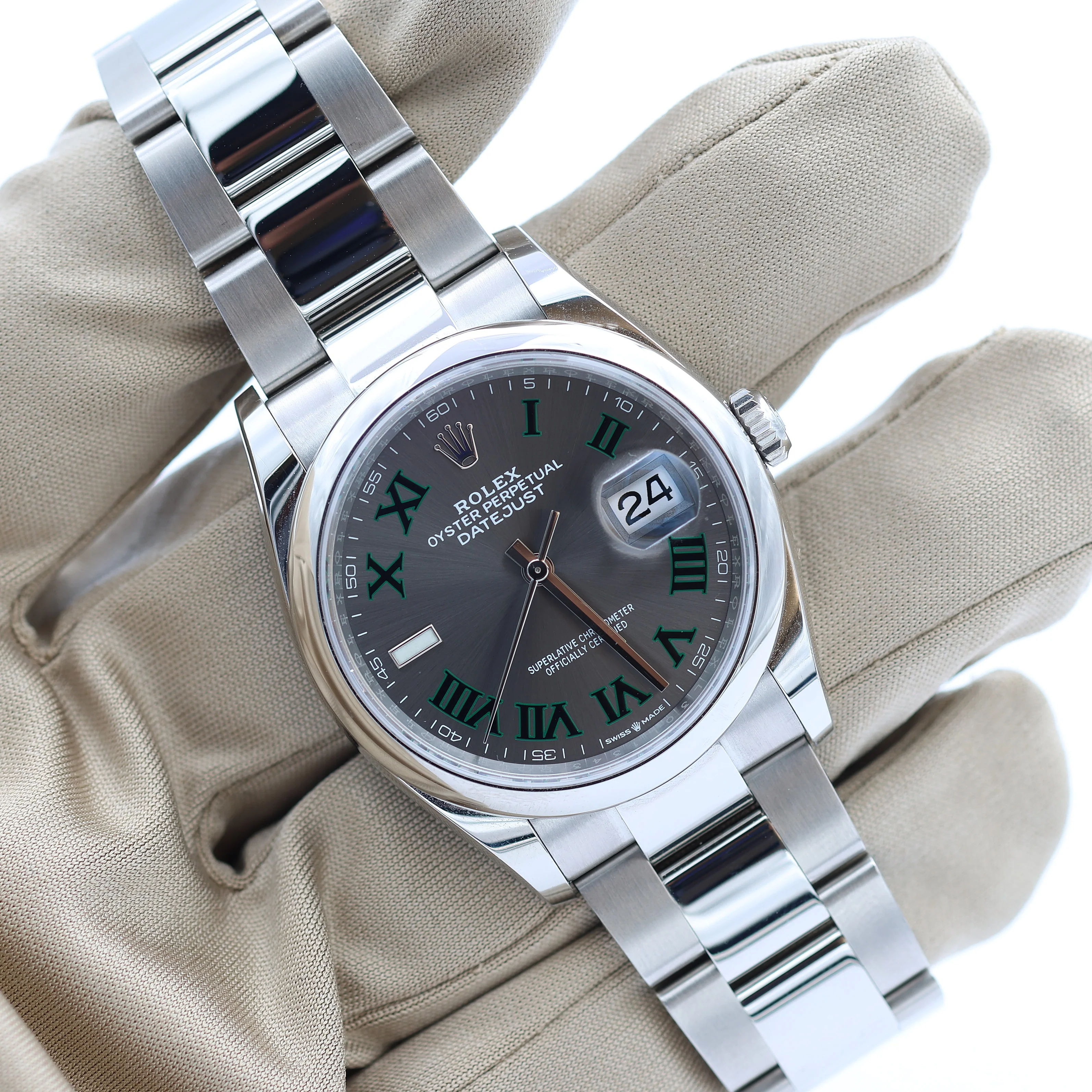 Rolex Datejust ref. 126200 Wimbledon Dial Oyster Bracelet - Full Set - Image 5