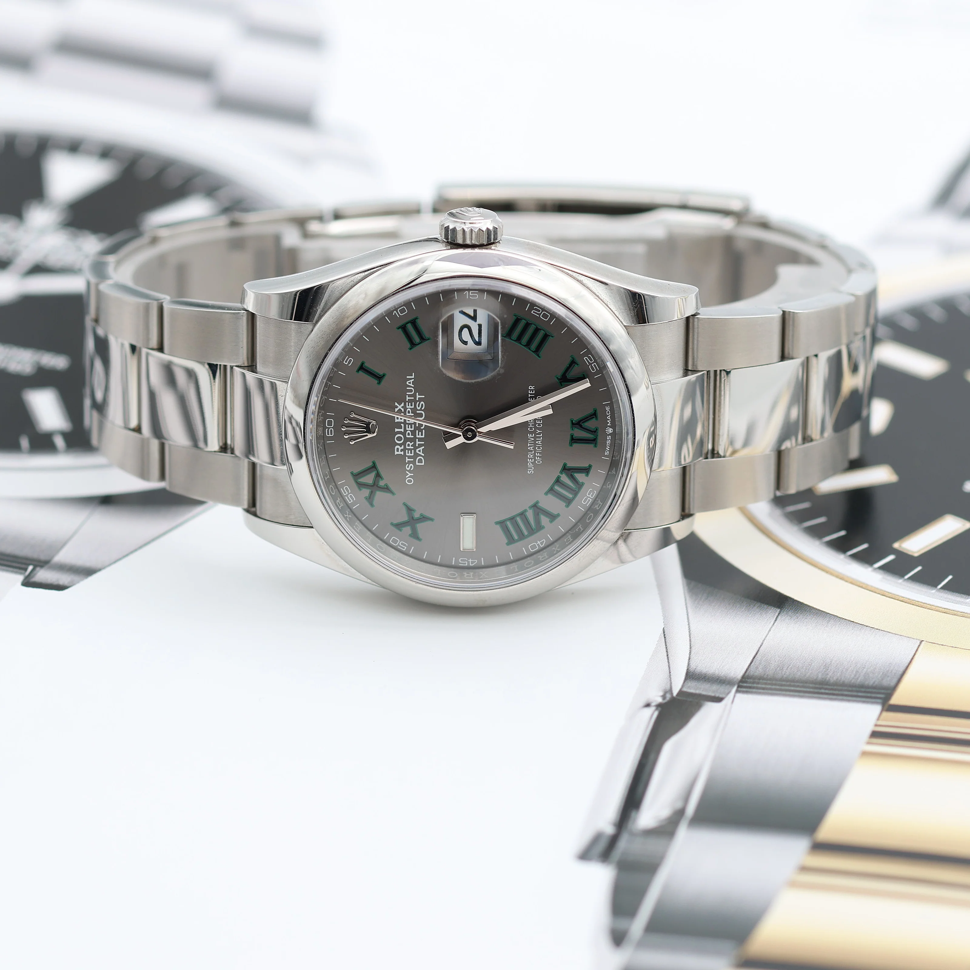 Rolex Datejust ref. 126200 Wimbledon Dial Oyster Bracelet - Full Set - Image 7