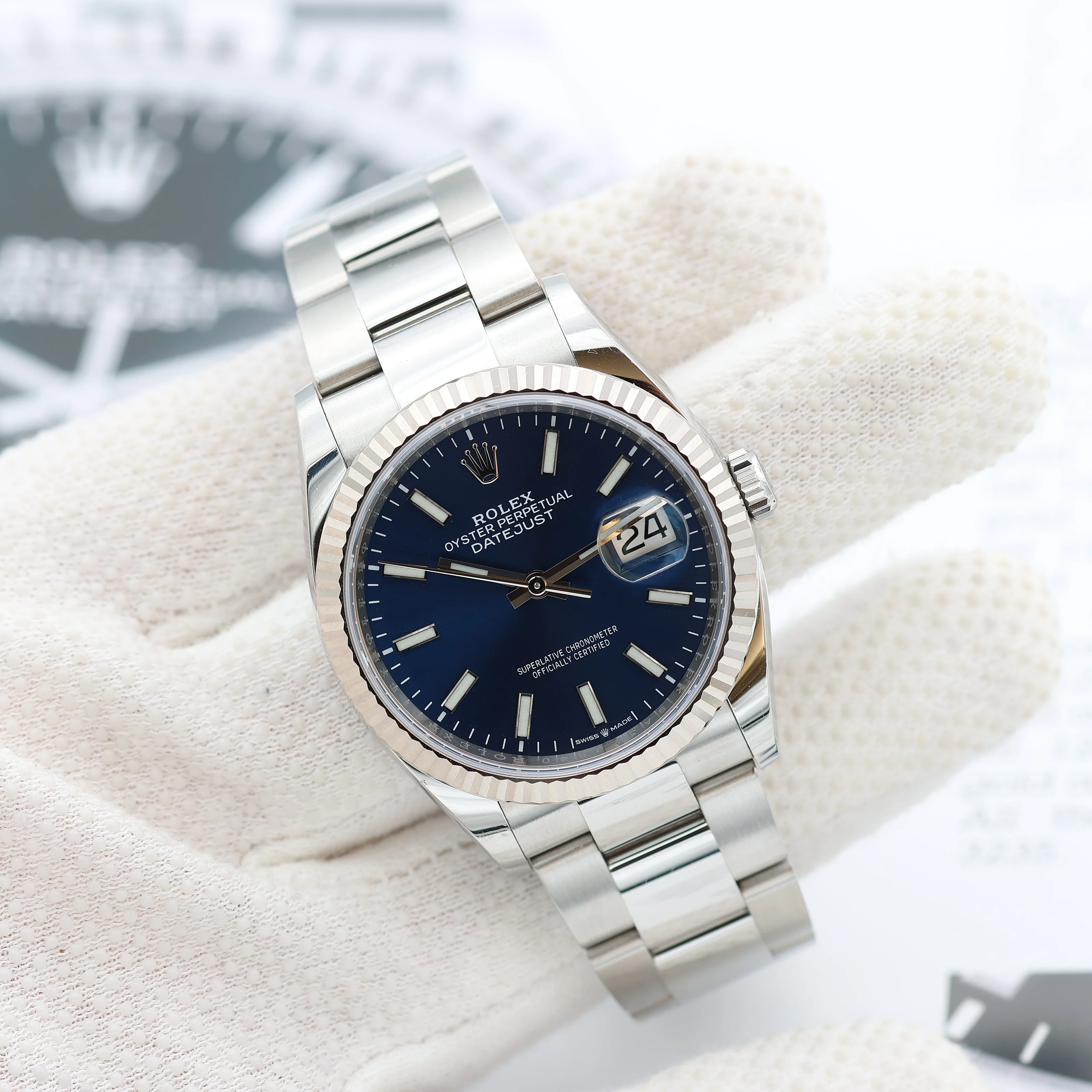 Rolex Datejust ref. 126234 Blue Dial Oyster bracelet - Full Set - Image 4
