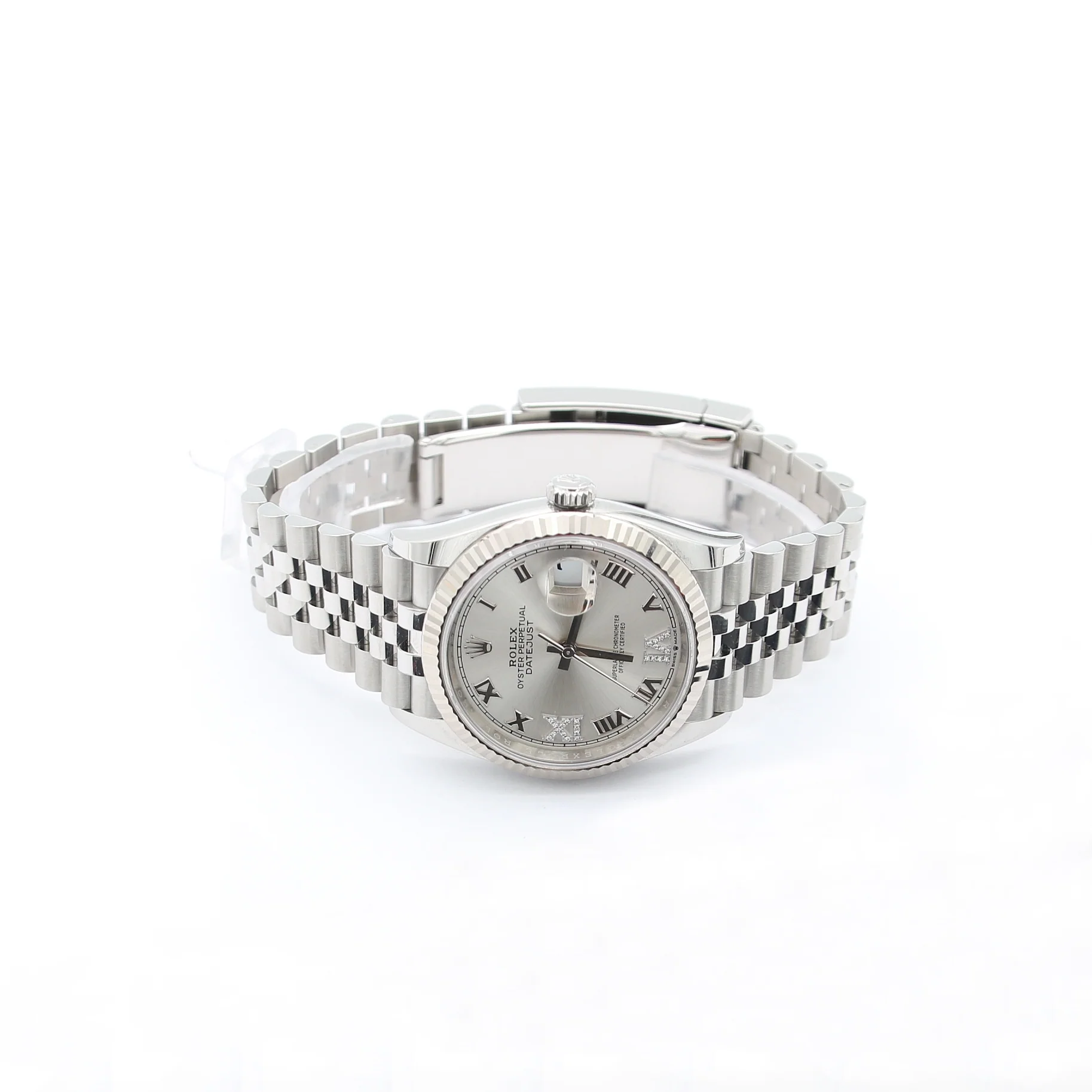 Rolex Datejust ref. 126234 Silver Diamonds VI IX Dial - Jubilee bracelet - Full Set - Image 10