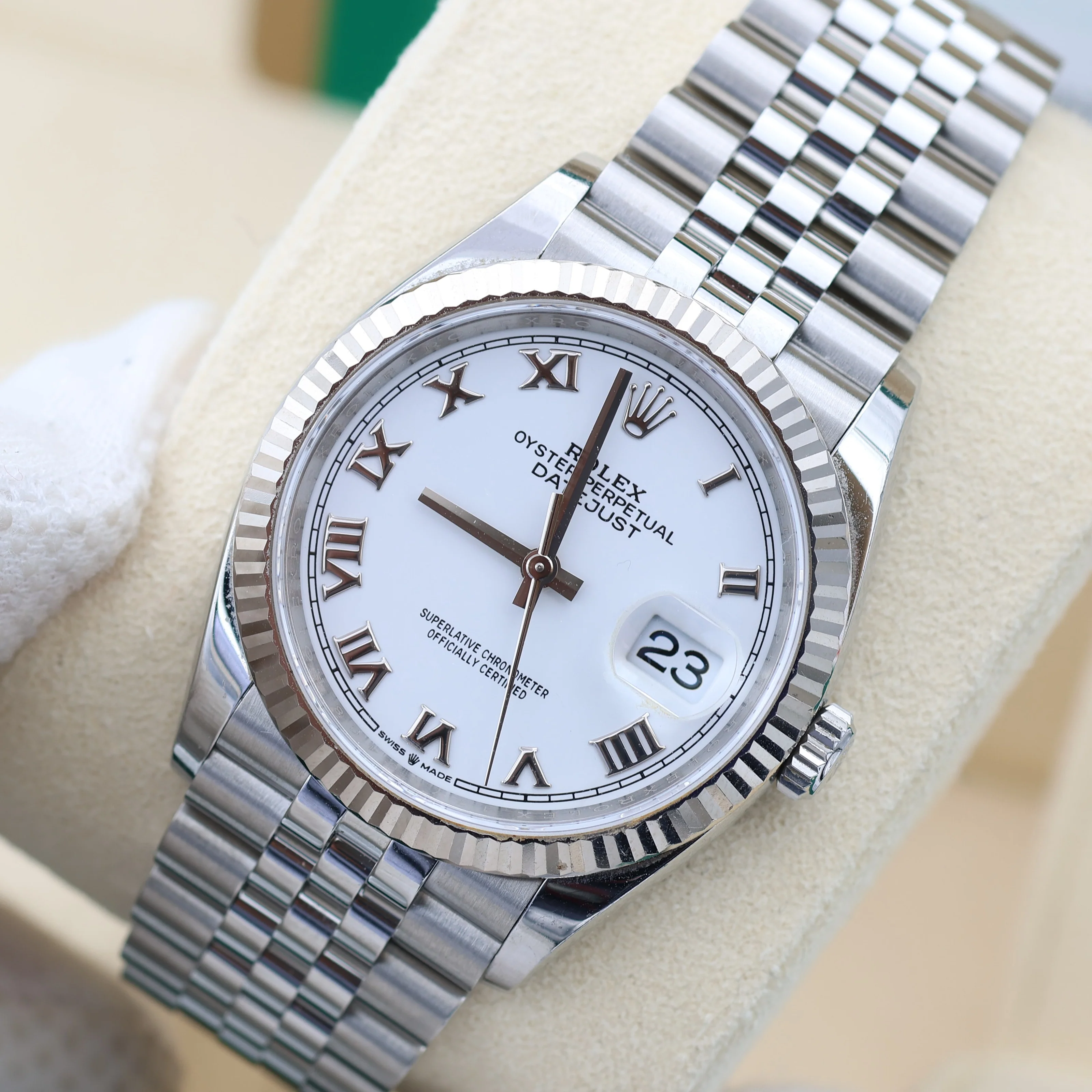Rolex Datejust ref. 126234 White Roman Dial Jubilee bracelet - Full Set - Image 3