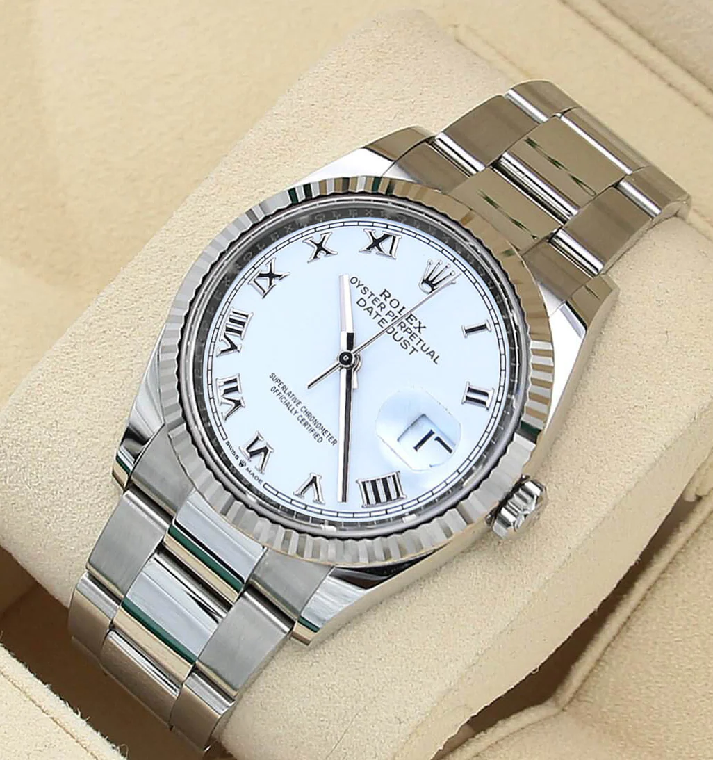 Rolex Datejust ref. 126234 White Roman Dial Oyster bracelet - Full Set - Image 2