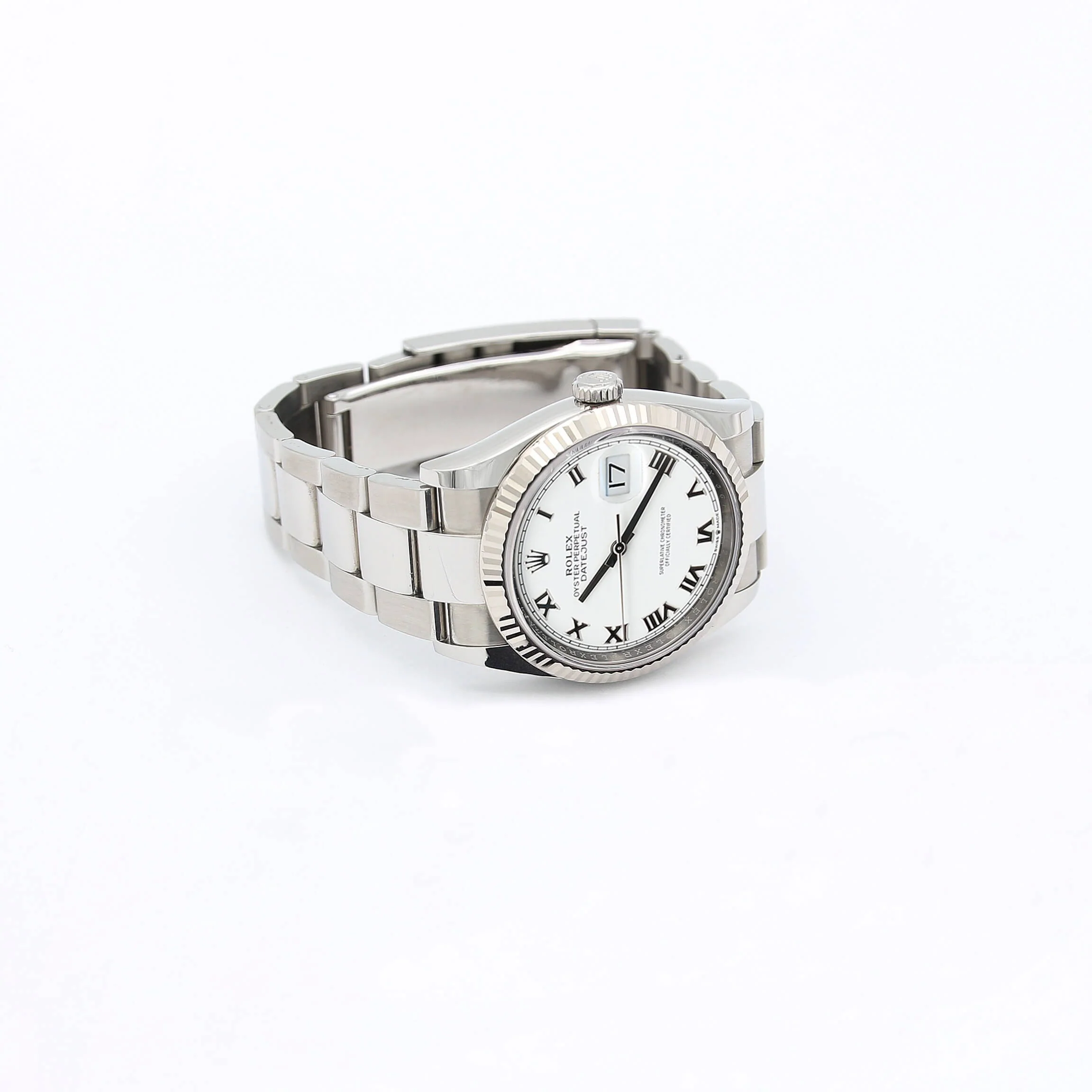 Rolex Datejust ref. 126234 White Roman Dial Oyster bracelet - Full Set - Image 6