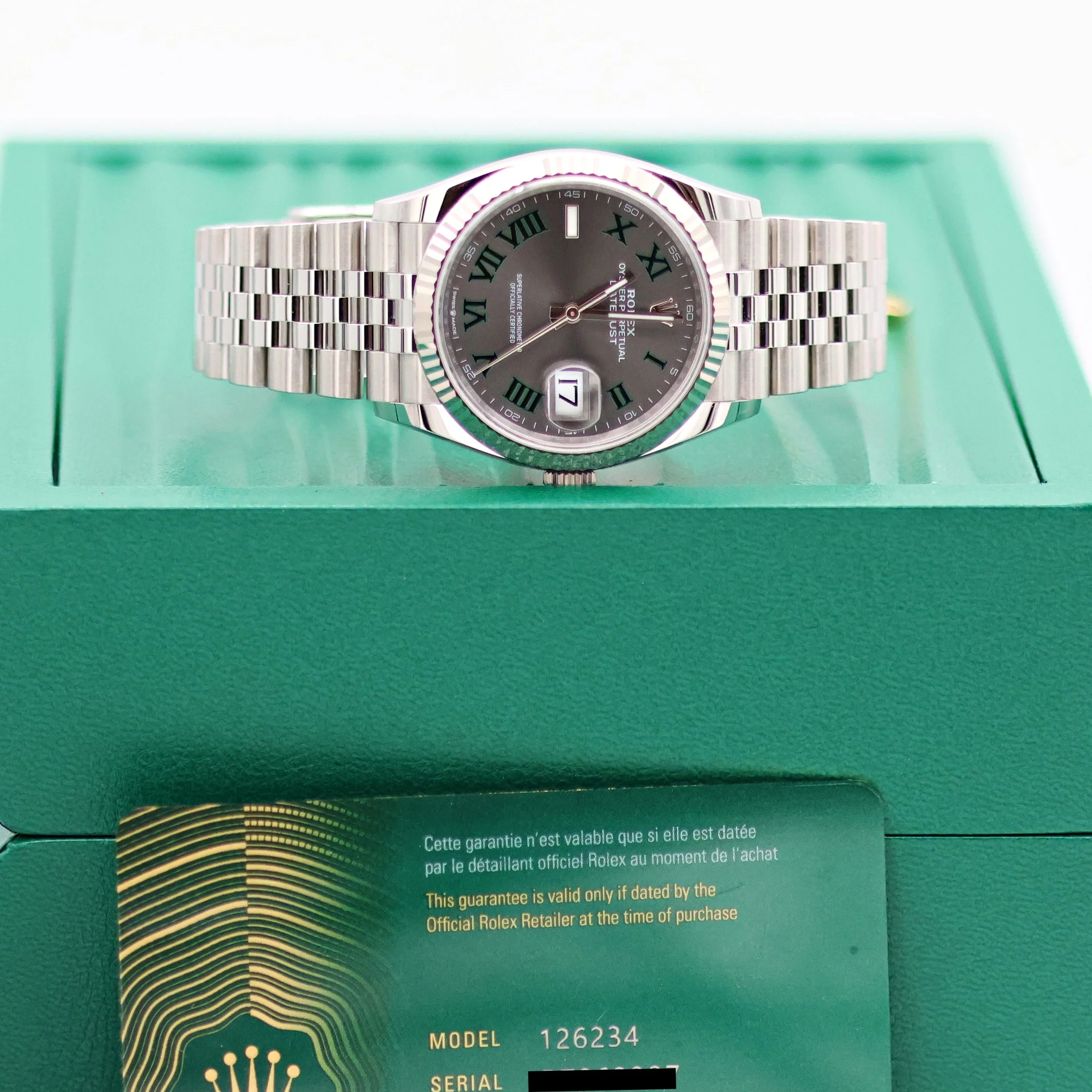 Rolex Datejust ref. 126234 Wimbledon Dial Jubilee bracelet - Full Set - Image 9