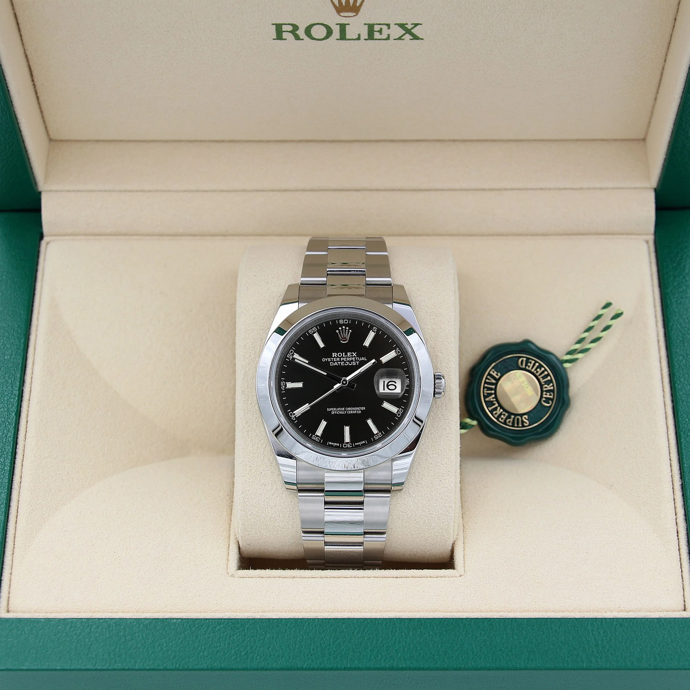 Rolex Datejust ref. 126300 Black Dial Oyster bracelet - Full Set - Image 3