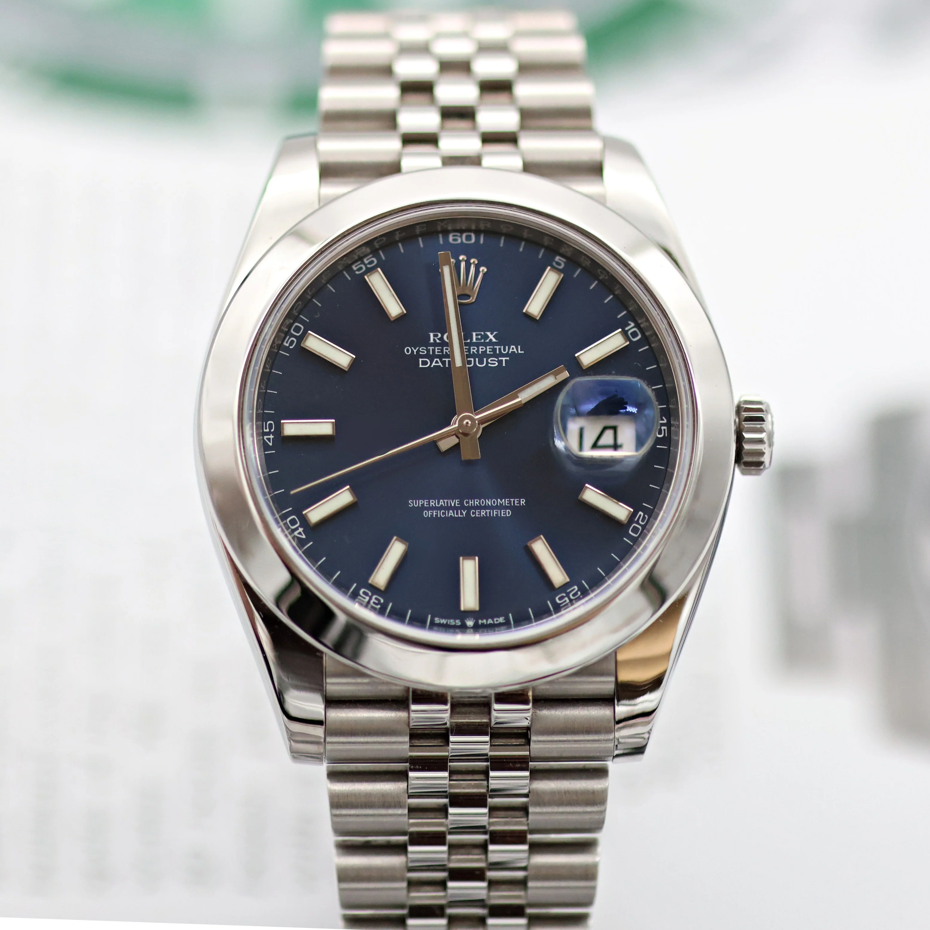 Rolex Datejust ref. 126300 Blue Dial Jubilee bracelet - Full Set - Image 6
