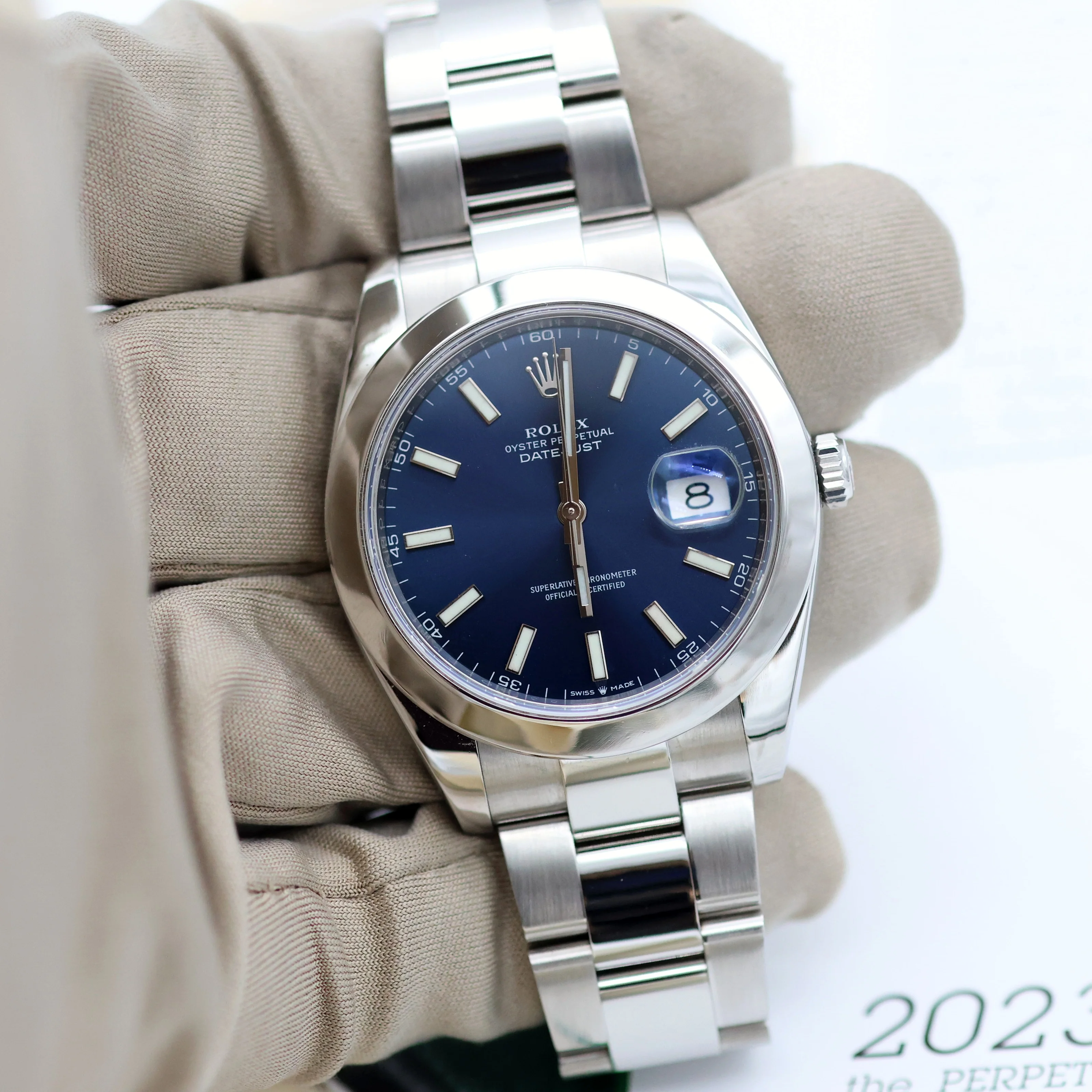 Rolex Datejust ref. 126300 Blue Dial Oyster bracelet - Full Set - Image 2