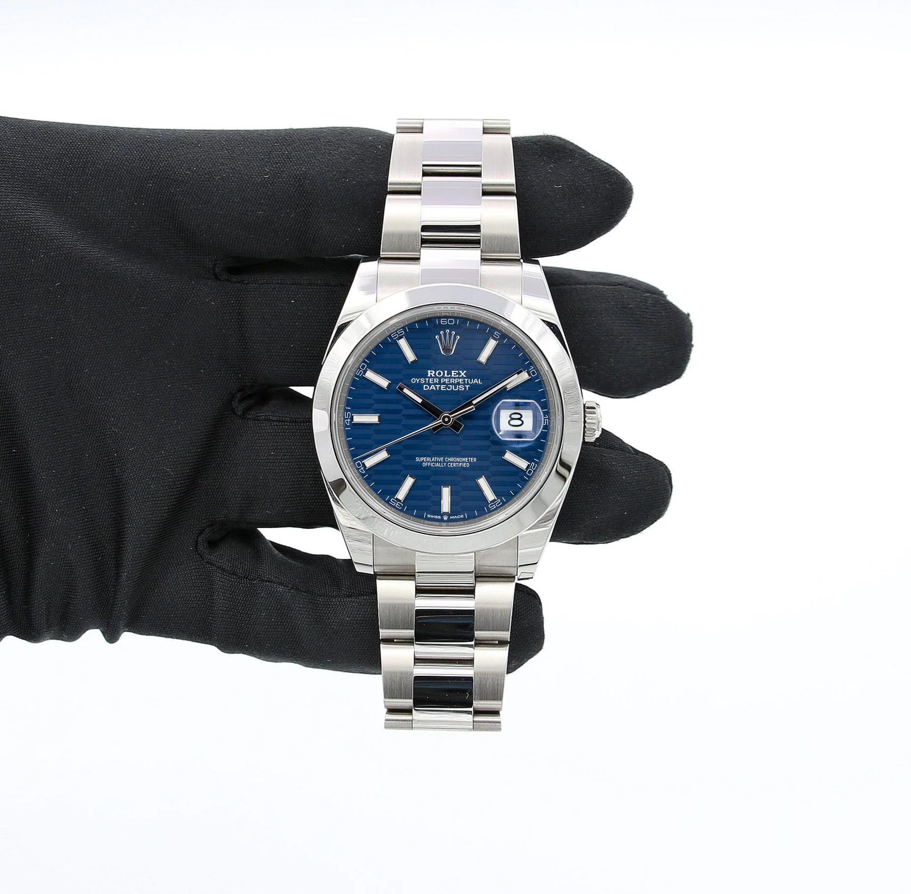 Rolex Datejust ref. 126300 Blue Motif Oyster bracelet - Full Set - Image 2