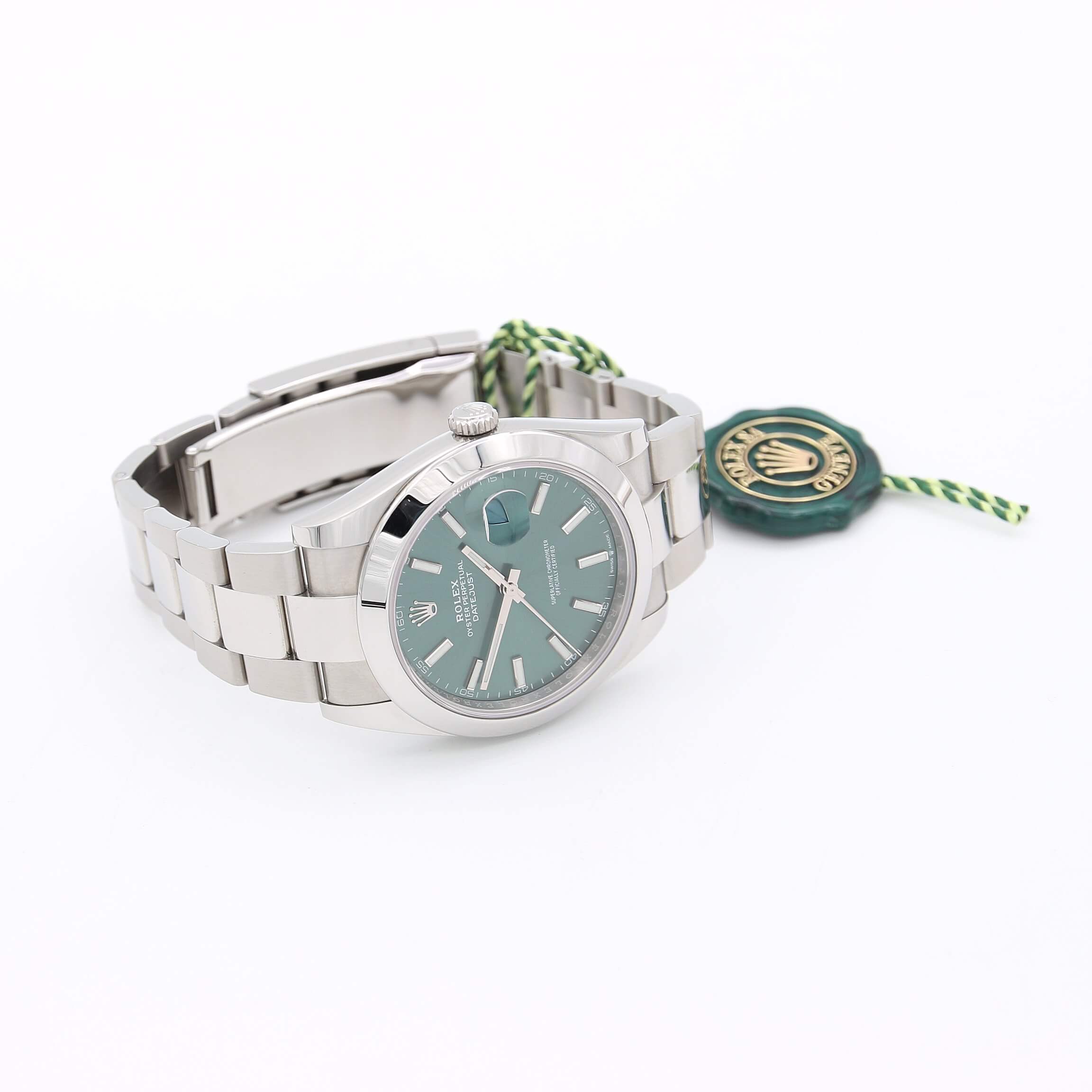 Rolex Datejust ref. 126300 Green Dial Oyster bracelet - Full Set - Image 7