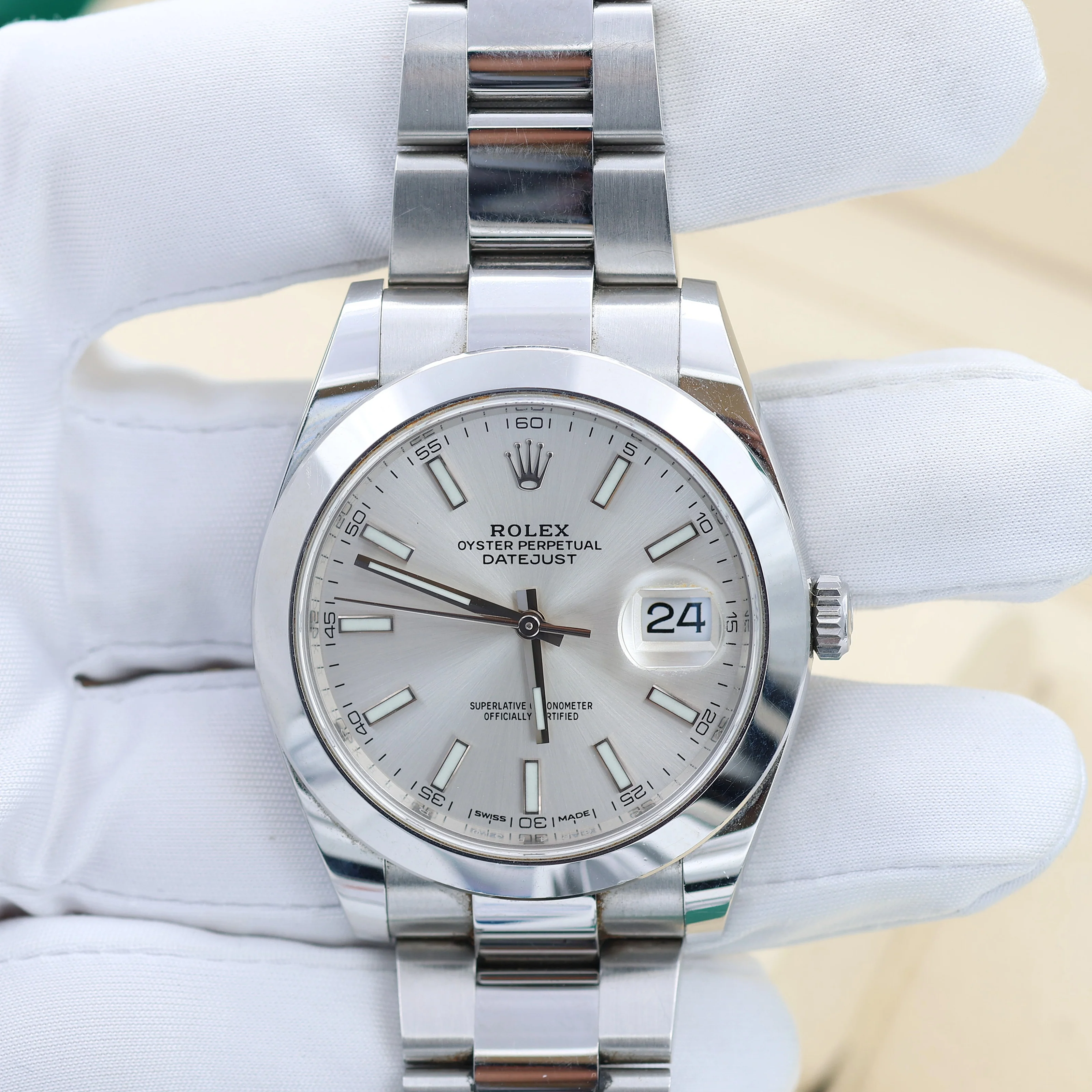 Rolex Datejust ref. 126300 Silver Dial Oyster bracelet - Full Set - Image 3