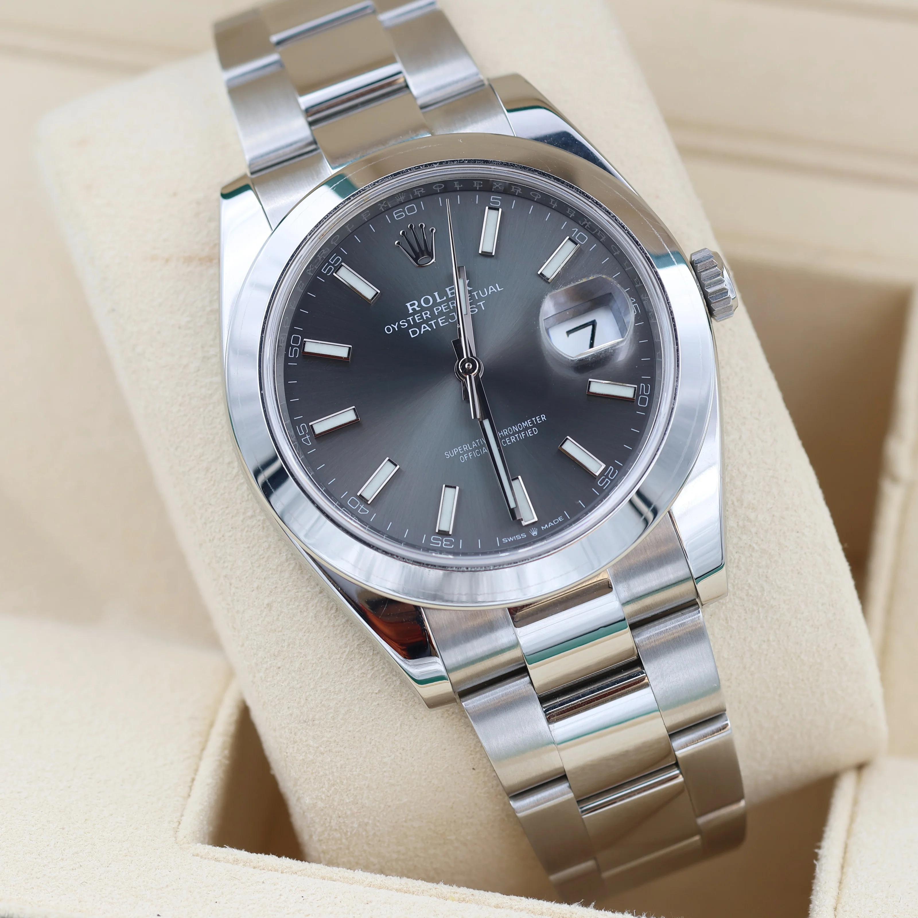 ON SALE: Rolex Datejust ref. 126300 Slate Gray Dial Oyster bracelet - Full Set - Image 3