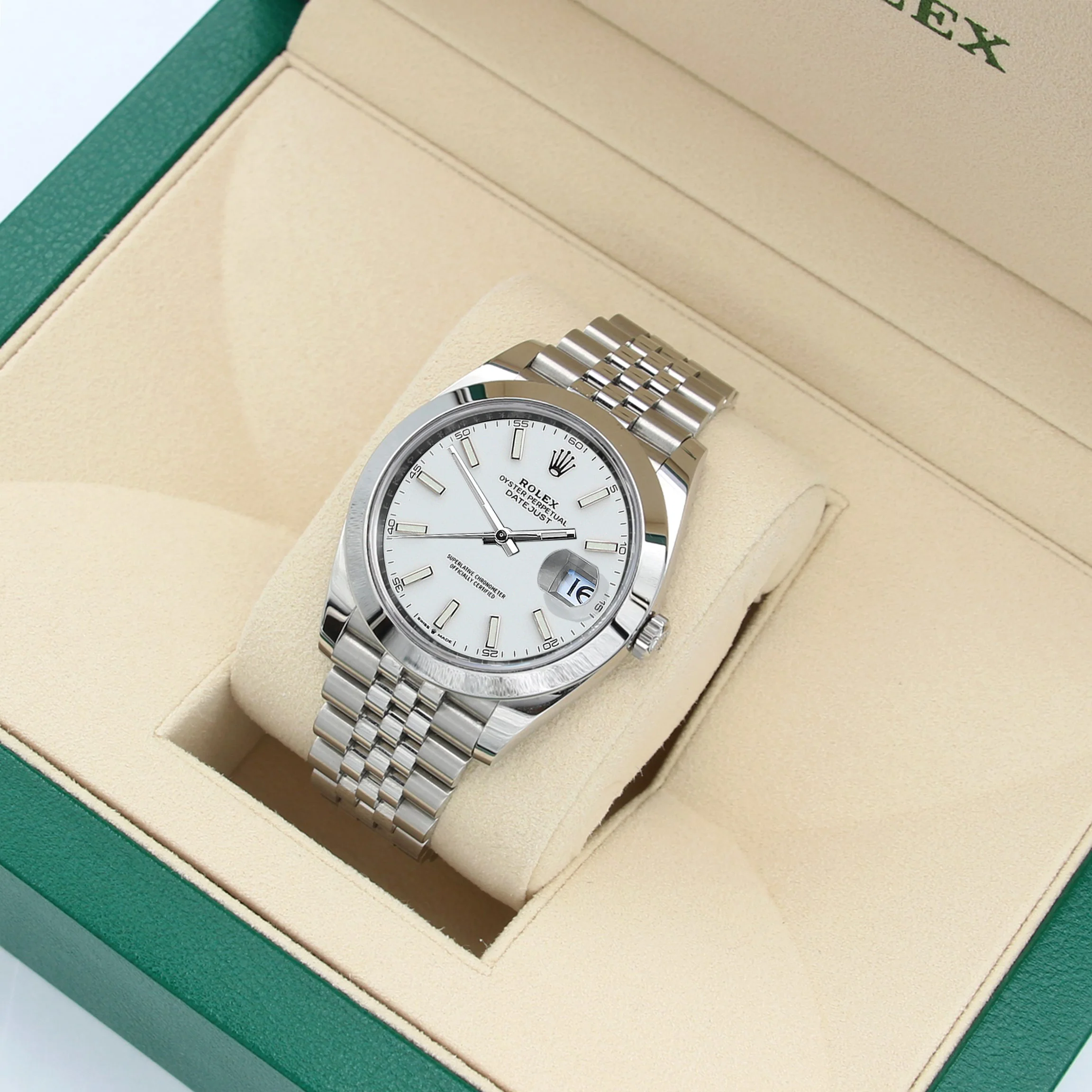 Rolex Datejust ref. 126300 White Dial Jubilee bracelet - Full Set - Image 2