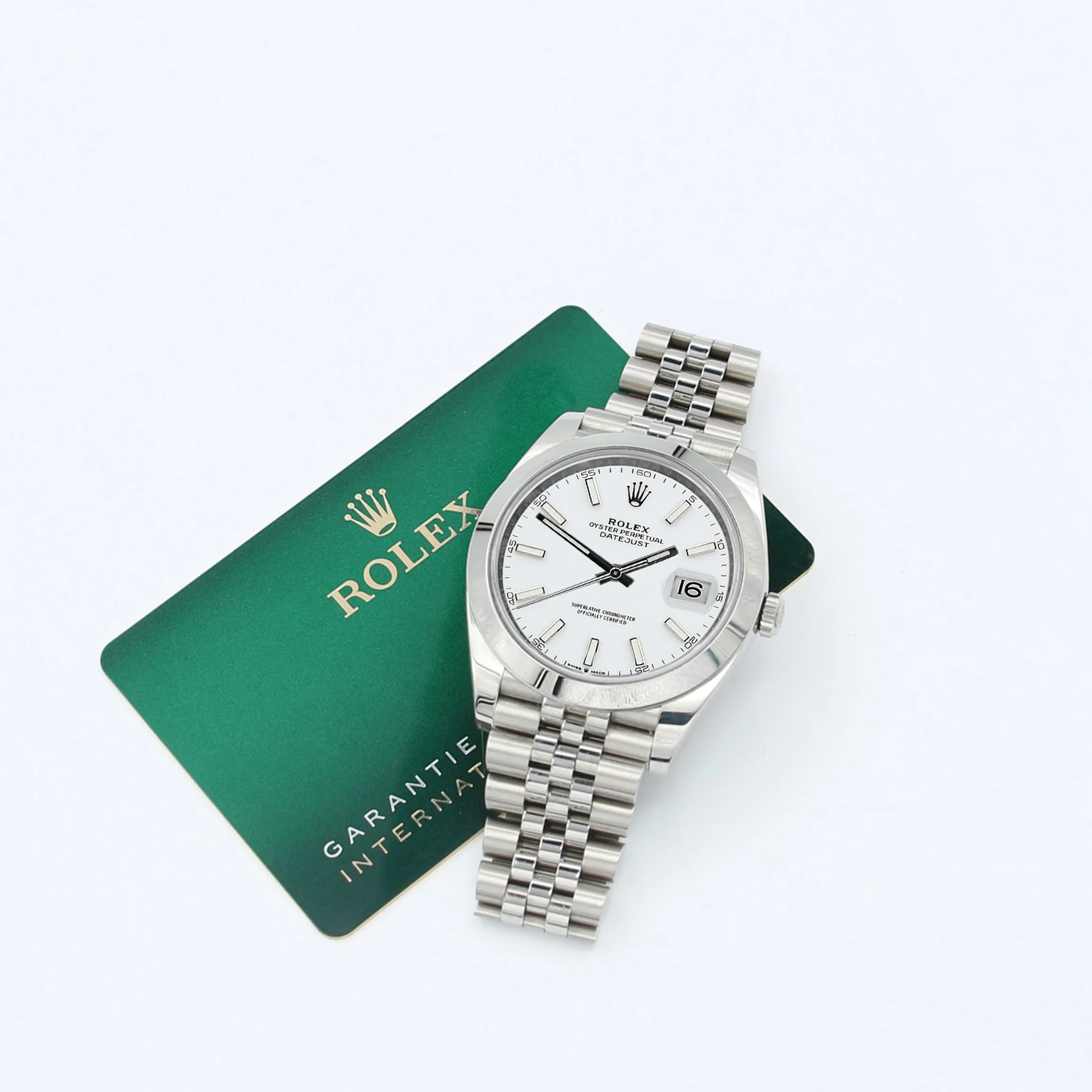 Rolex Datejust ref. 126300 White Dial Jubilee bracelet - Full Set - Image 4