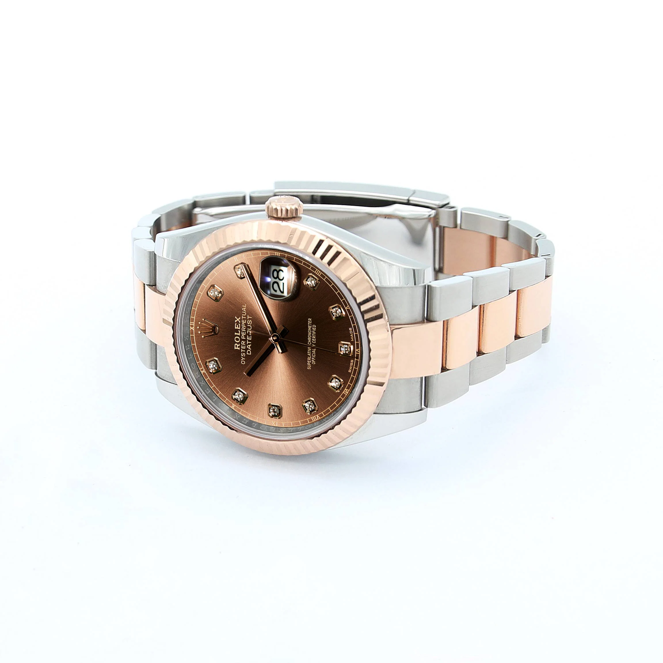 Rolex Datejust ref. 126331 Chocolate Diamonds dial Rose Gold / Steel - Oyster bracelet - Image 5