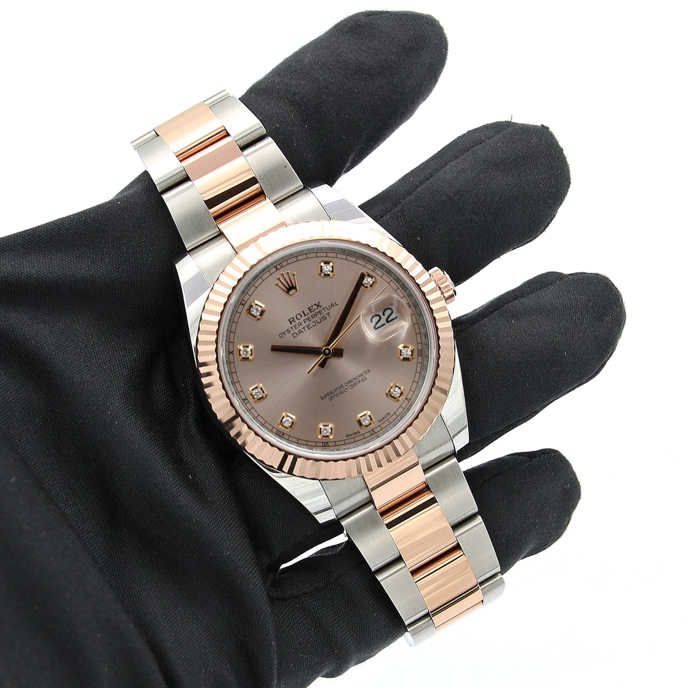 Rolex Datejust ref. 126331 Sundust Diamonds dial Rose Gold / Steel - Oyster bracelet - Image 3