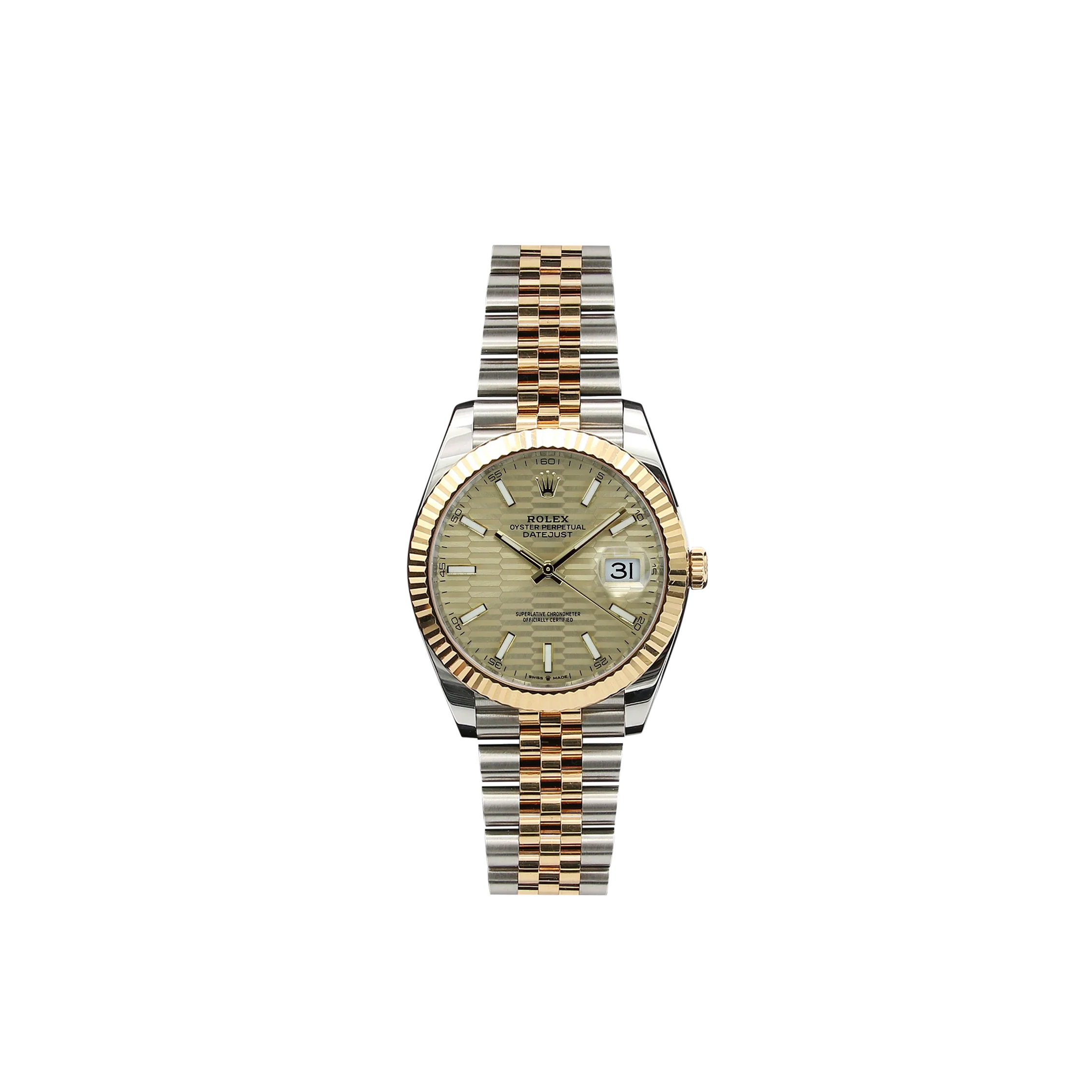 Rolex Datejust ref. 126333 Champagne Motif Dial Jubilee bracelet - Full Set