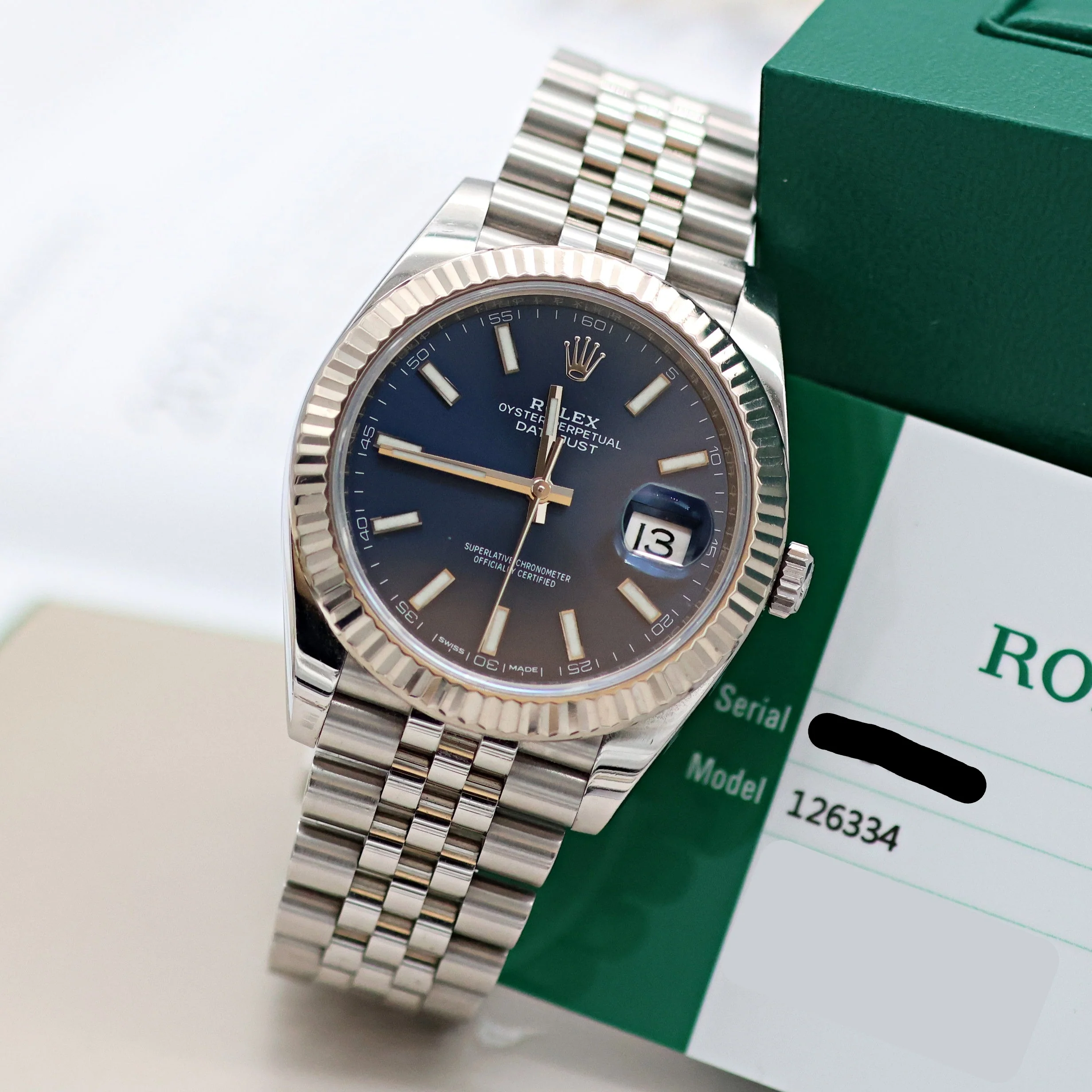 Rolex Datejust ref. 126334 Blue Dial Jubilee bracelet - Full Set - Image 4