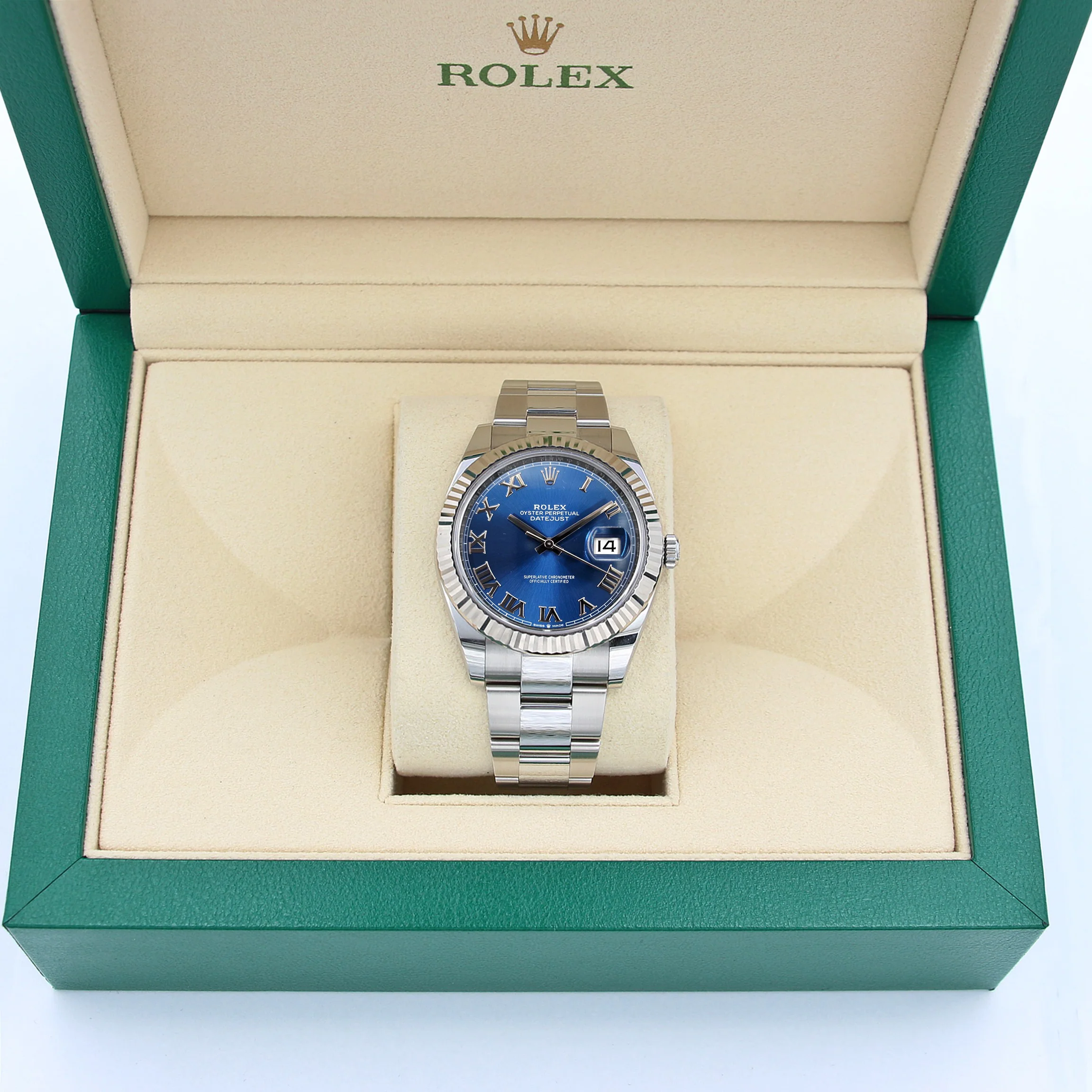 Rolex Datejust ref. 126334 Blue Roman Dial Oyster bracelet - Full Set
