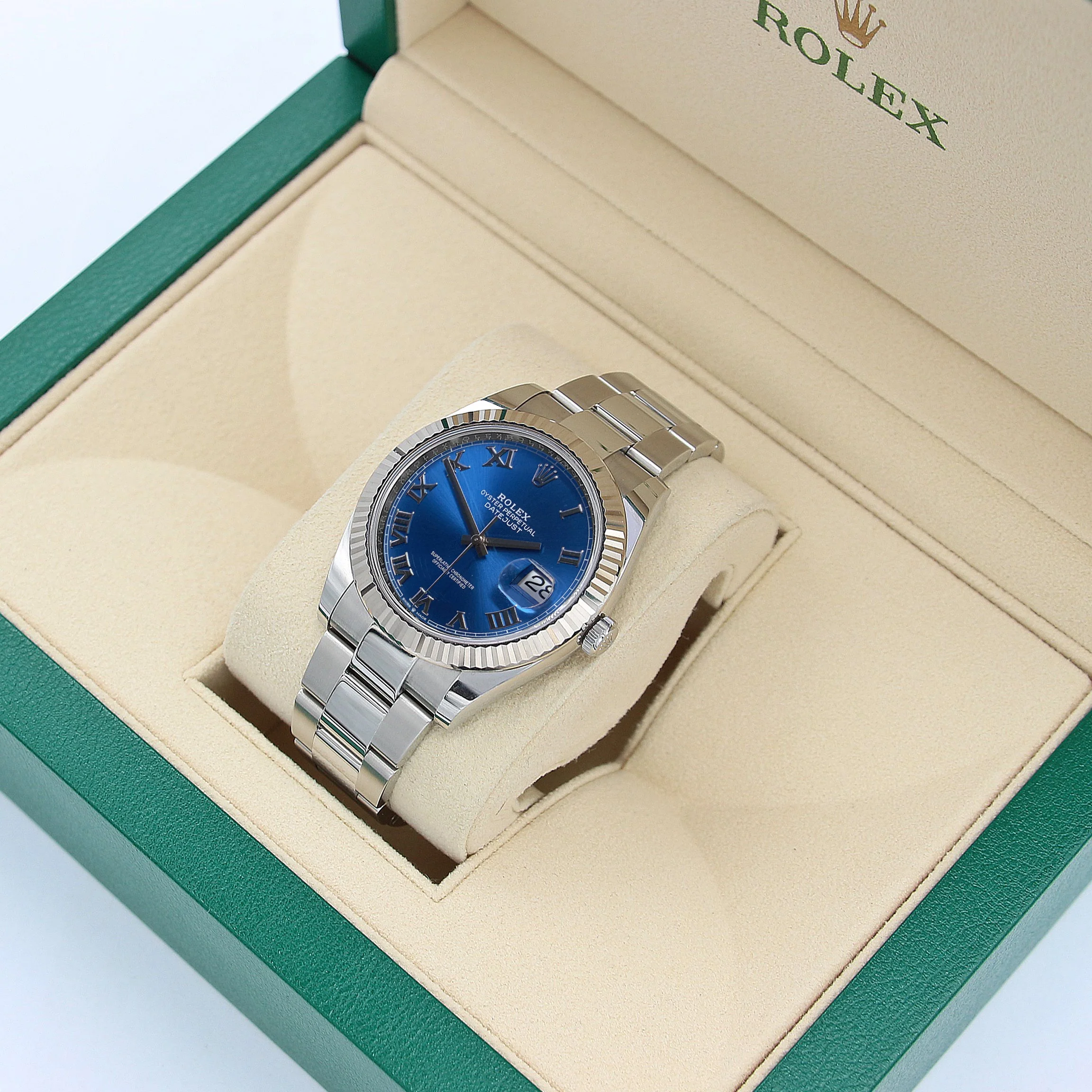 Rolex Datejust ref. 126334 Blue Roman Dial Oyster bracelet - Full Set - Image 2