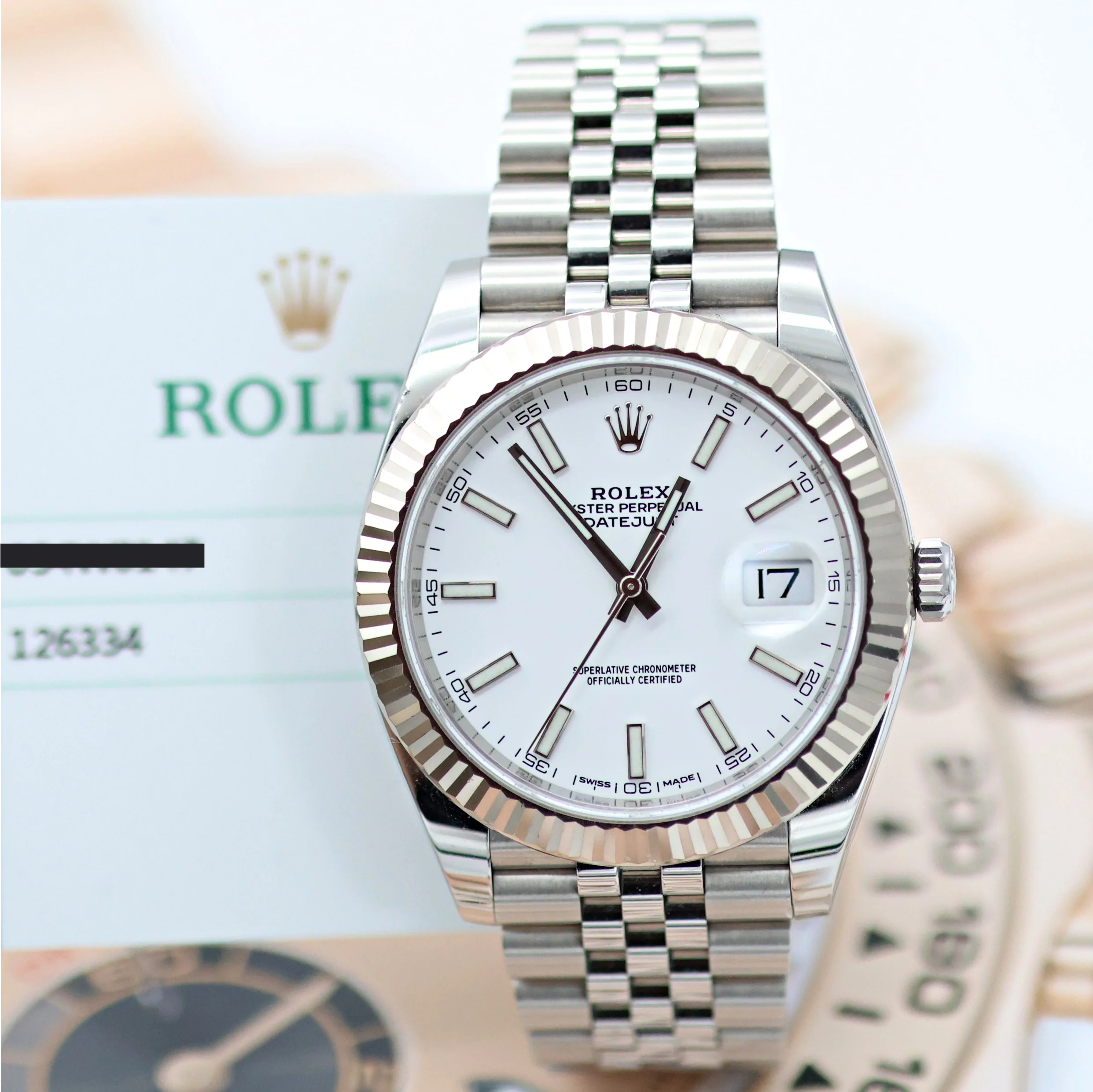 Rolex Datejust ref. 126334 White Dial Jubilee bracelet - Full Set - Image 7