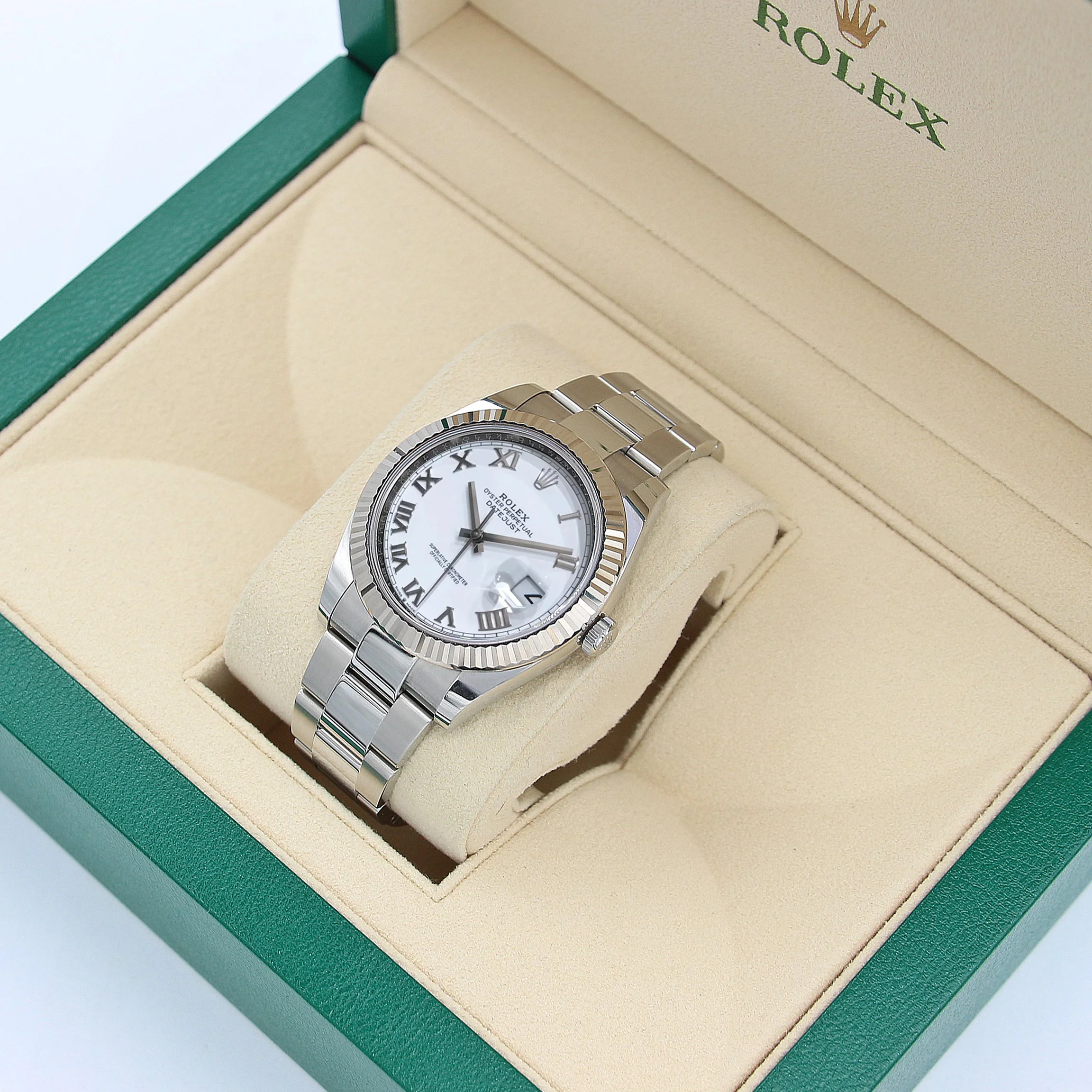 Rolex Datejust ref. 126334 White Roman Dial Oyster bracelet - Full Set - Image 3