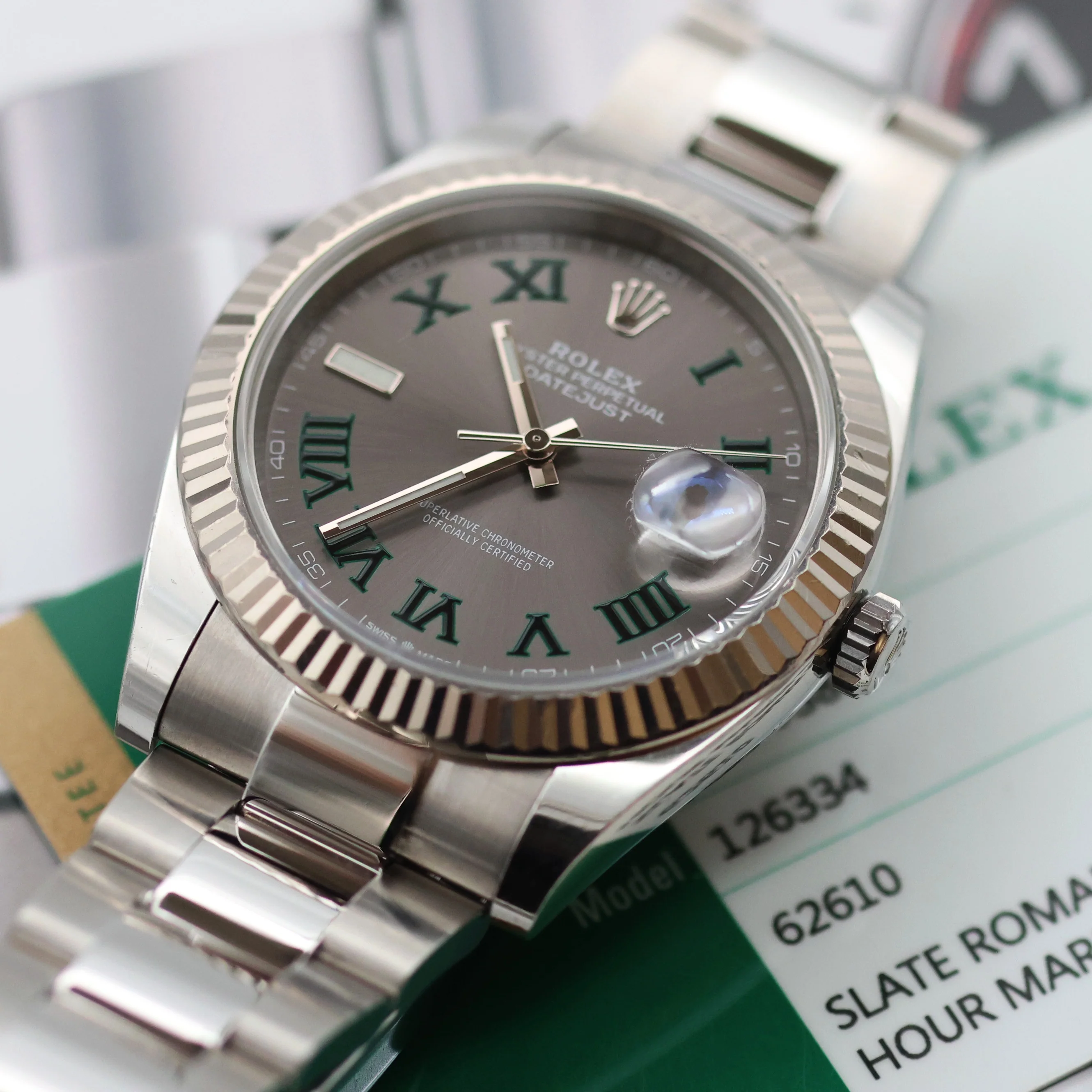 Rolex Datejust ref. 126334 Wimbledon Dial Oyster bracelet - Full Set - Image 7