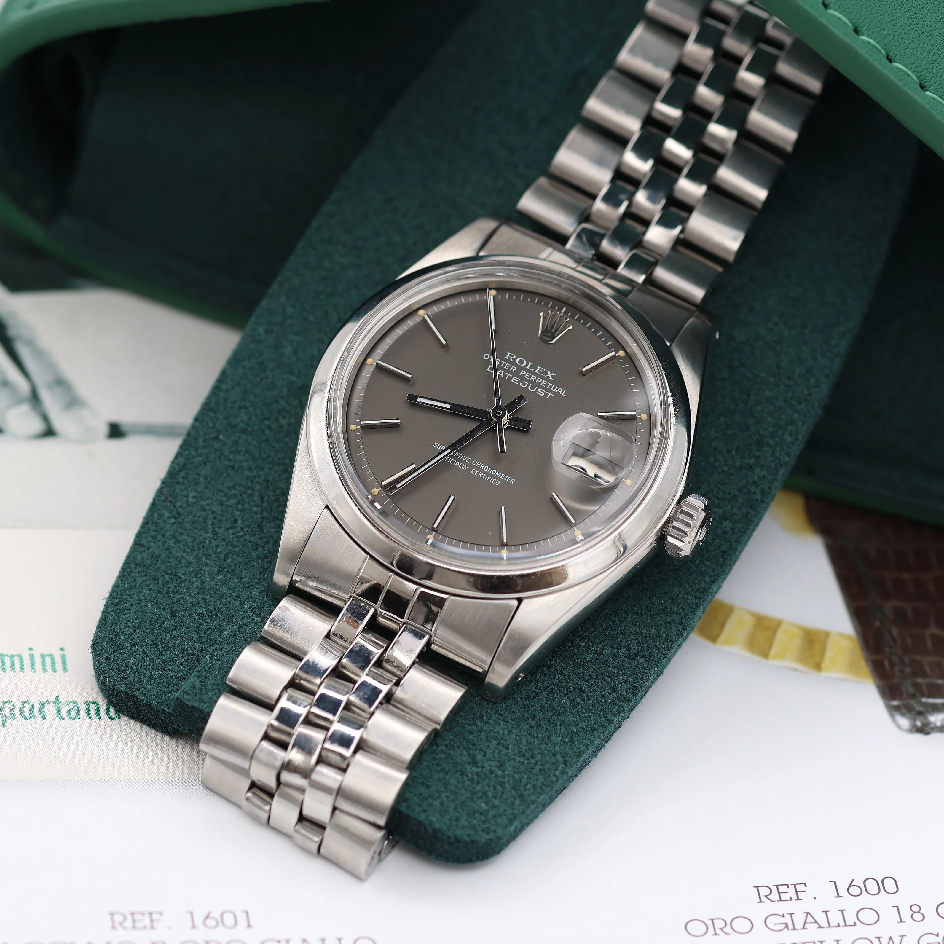 Rolex Datejust ref. 1600 Grey Dial Jubilee Bracelet - Image 3