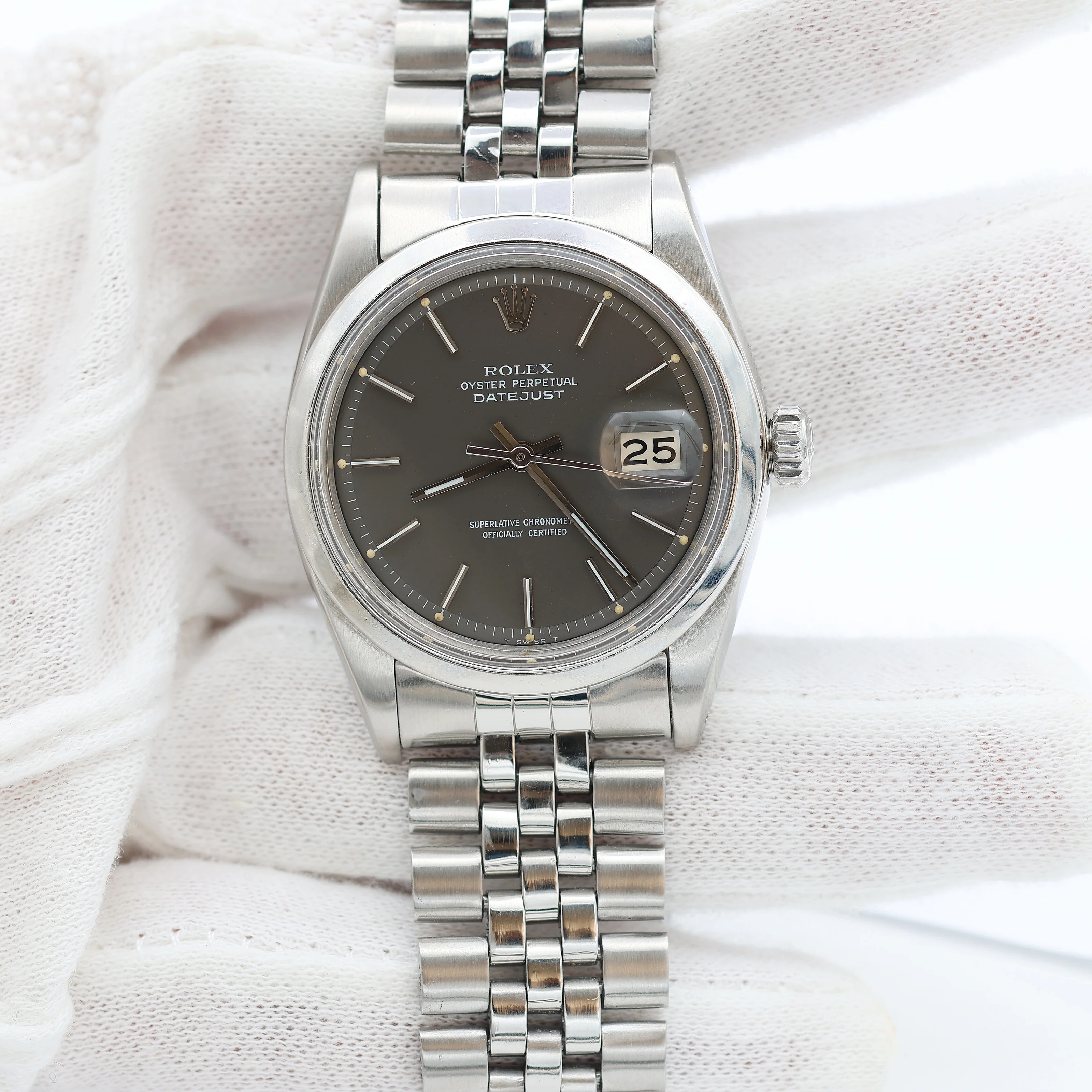 Rolex Datejust ref. 1600 Grey Dial Jubilee Bracelet - Image 4