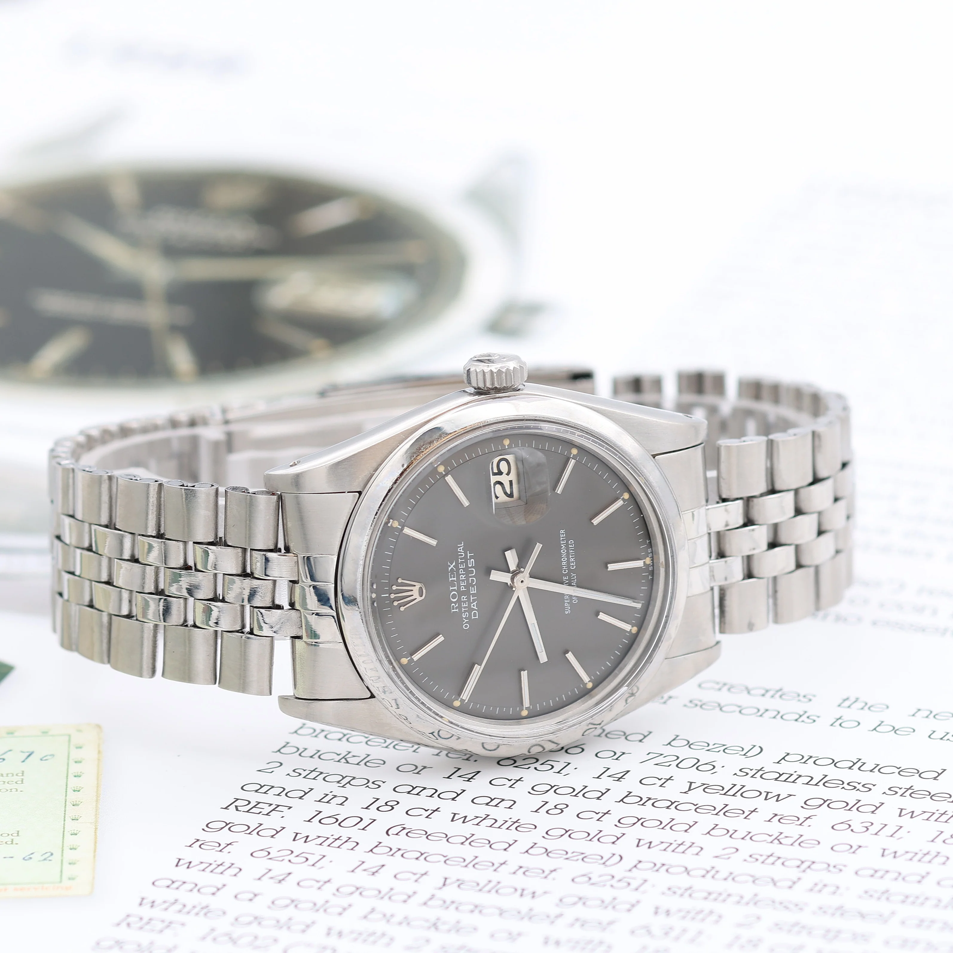 Rolex Datejust ref. 1600 Grey Dial Jubilee Bracelet - Image 9